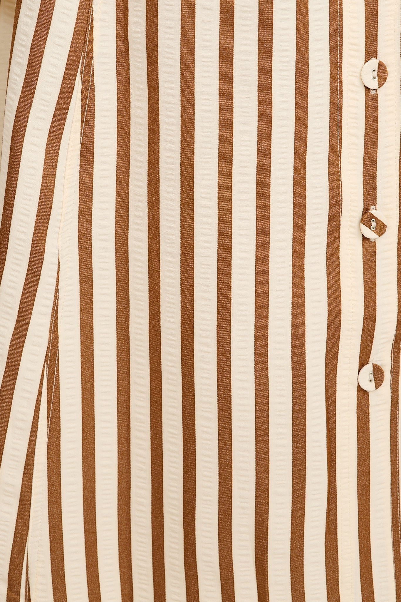 Arcadia Maxi Shirt Dress in Brown Stripe