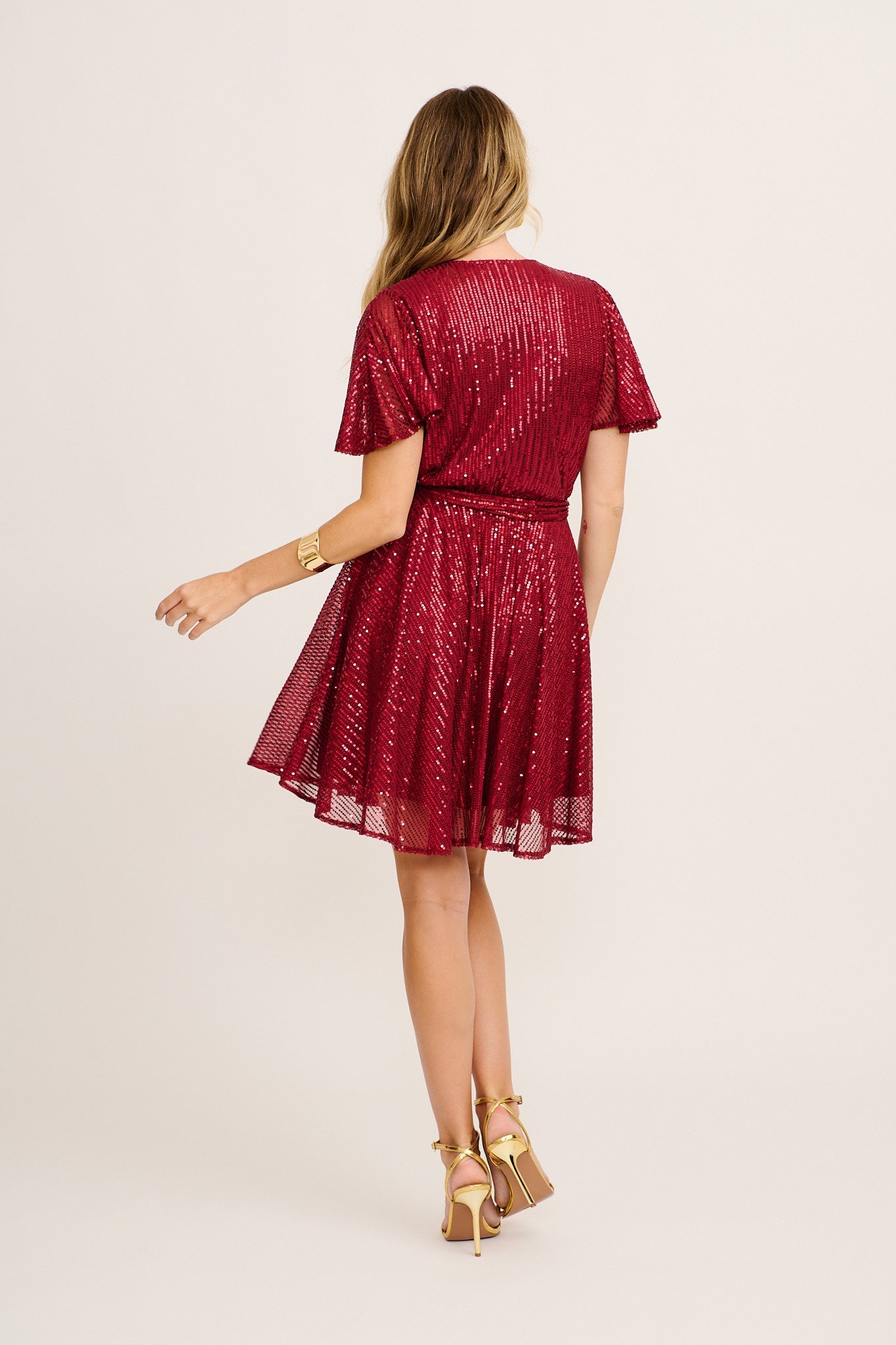 Amoretto Dress in Red Wine Sequin