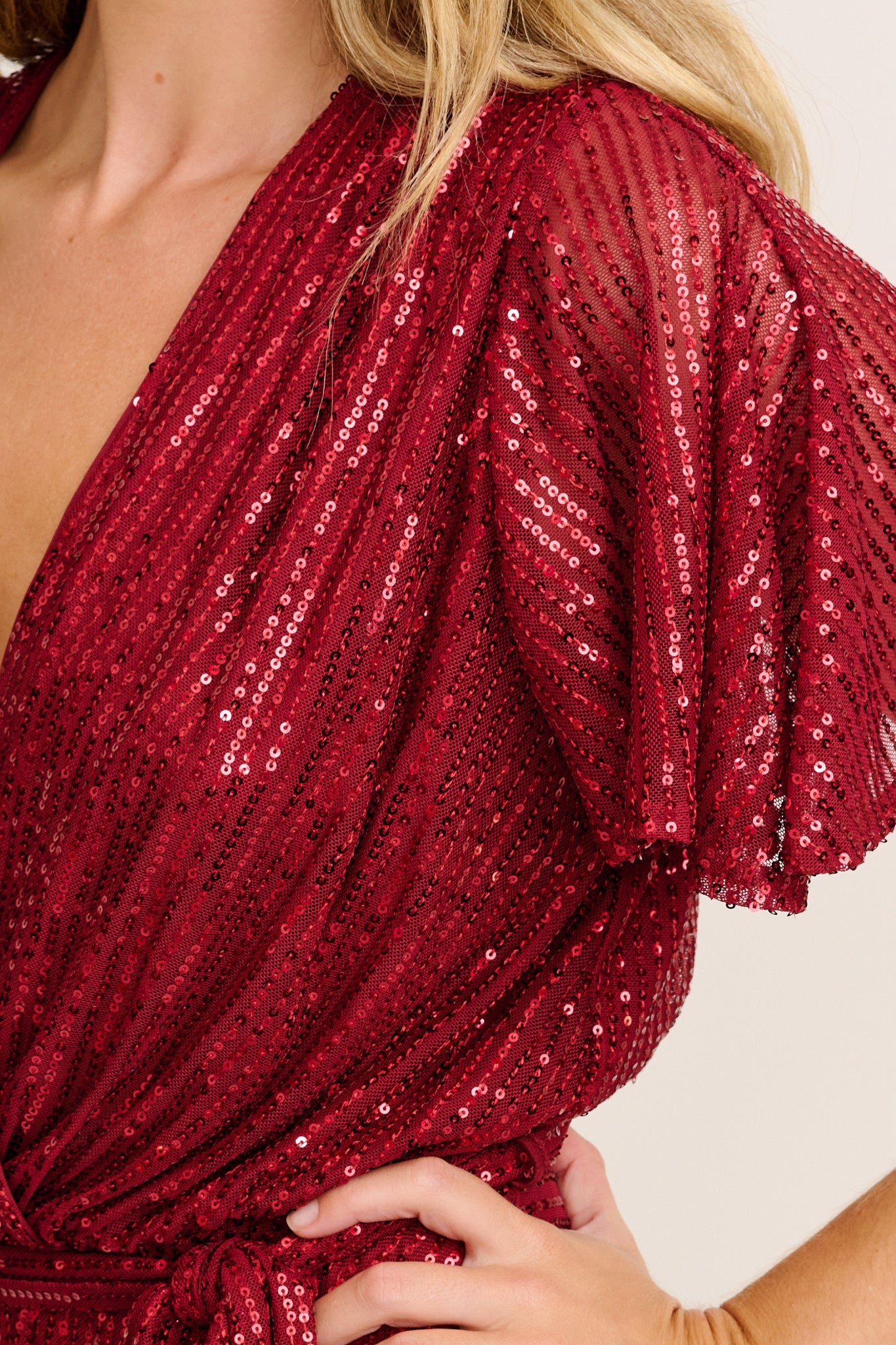 Amoretto Dress in Red Wine Sequin