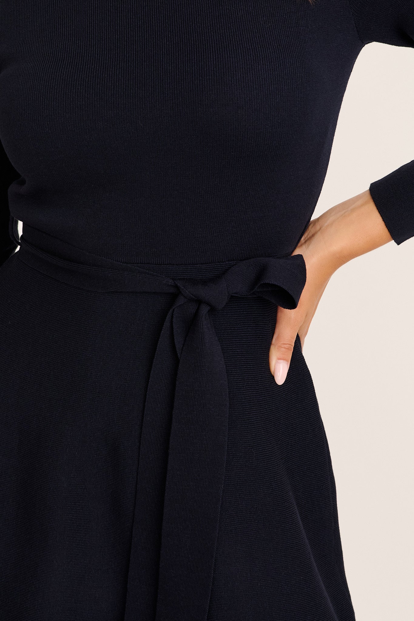 Bensaidy Midi Knit Dress In Navy