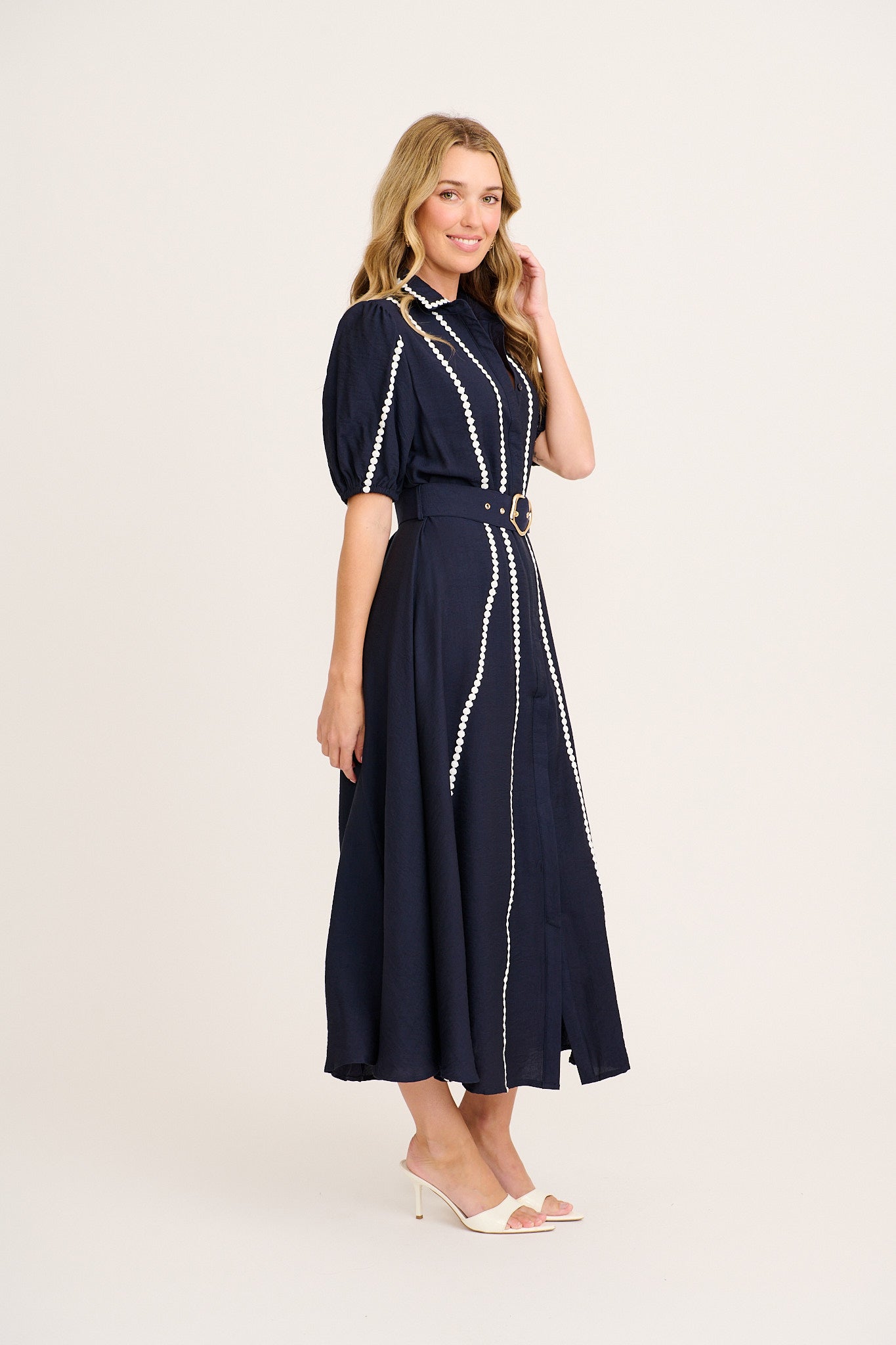 Adore Maxi Shirt Dress in Navy