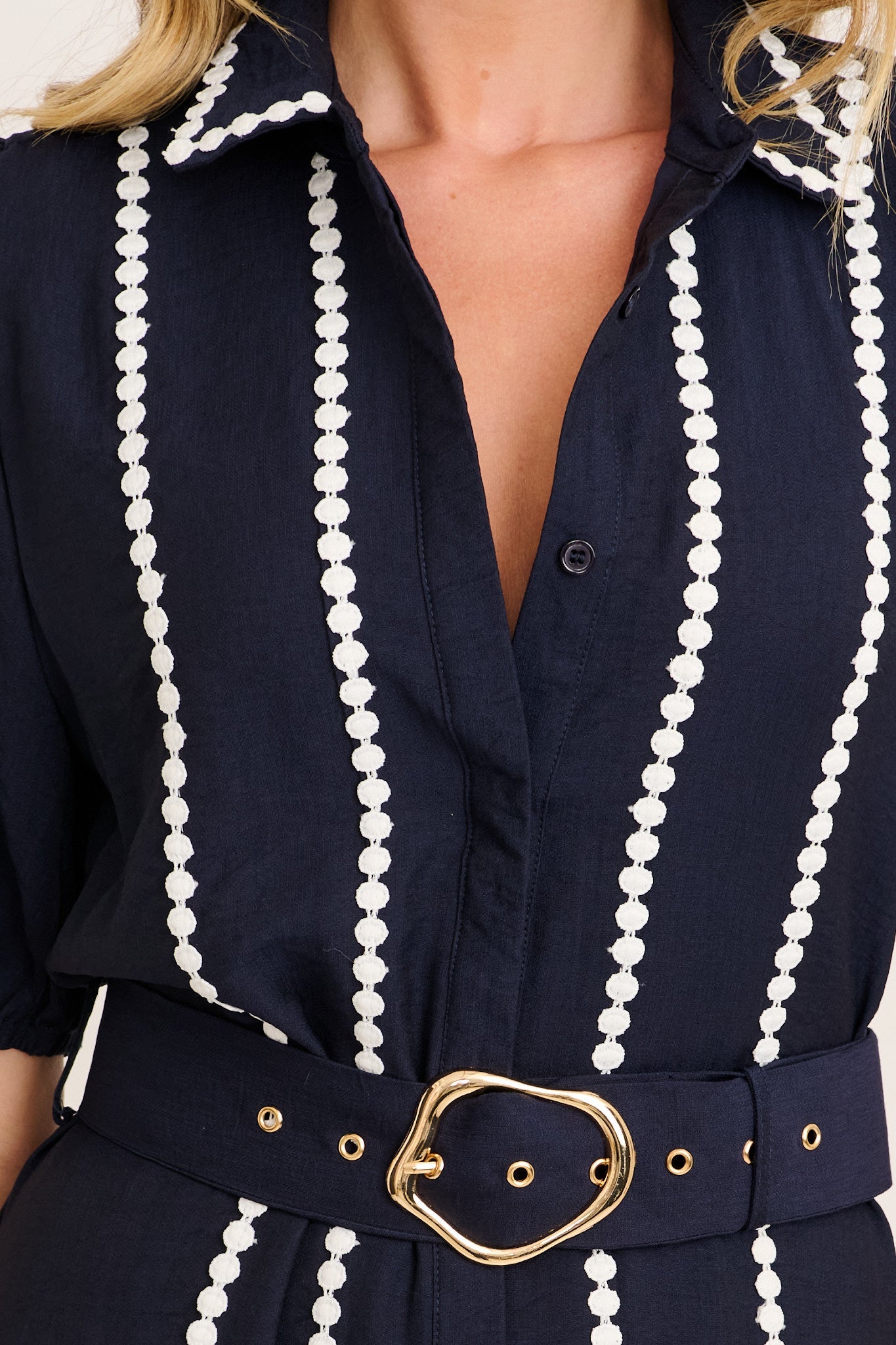 Adore Maxi Shirt Dress in Navy
