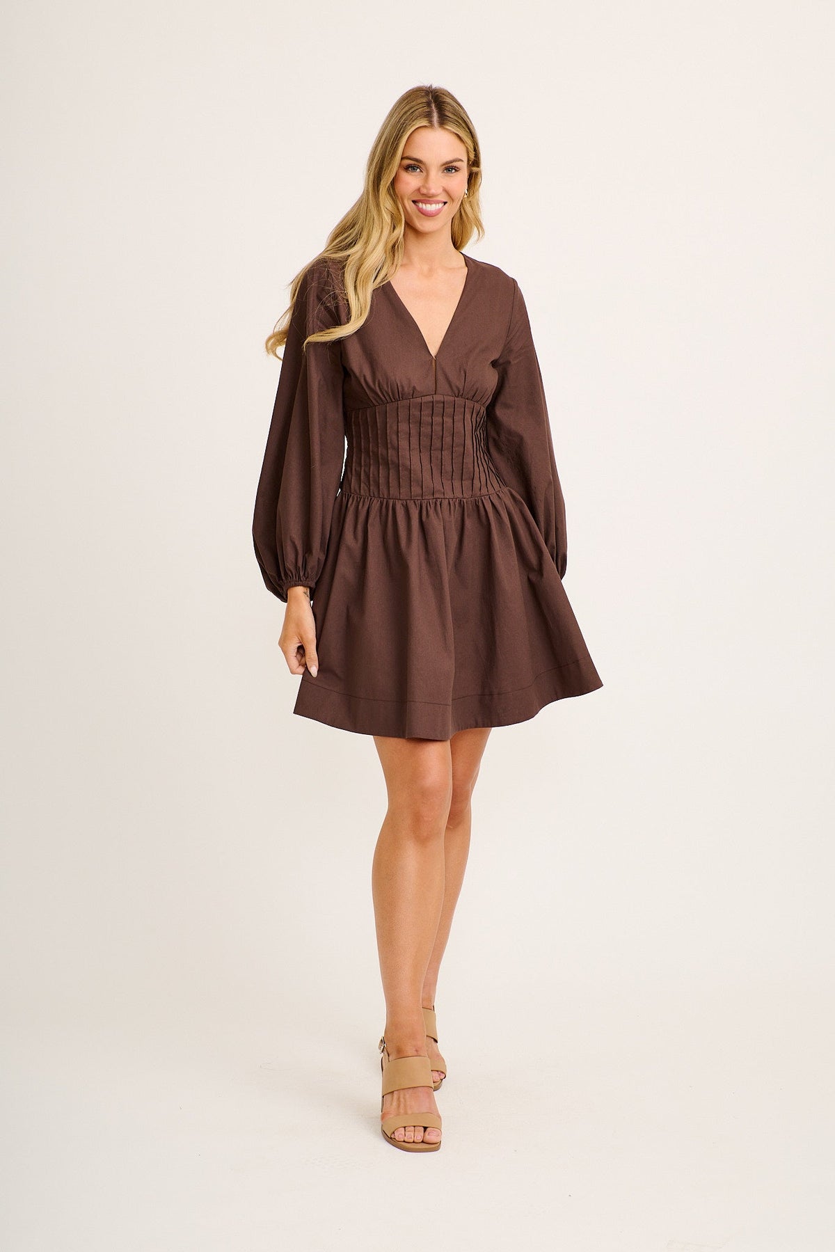 Cheryl Dress in Chocolate Cotton