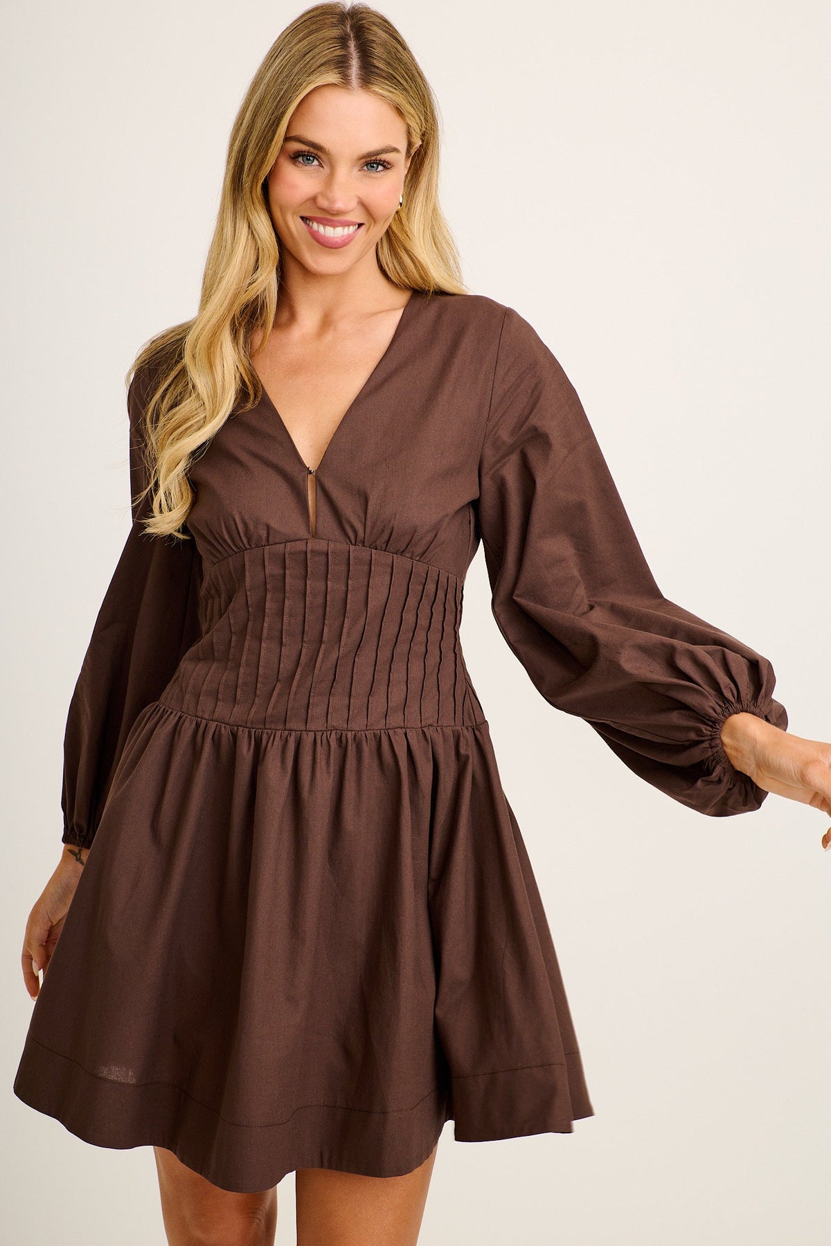 Cheryl Dress in Chocolate Cotton