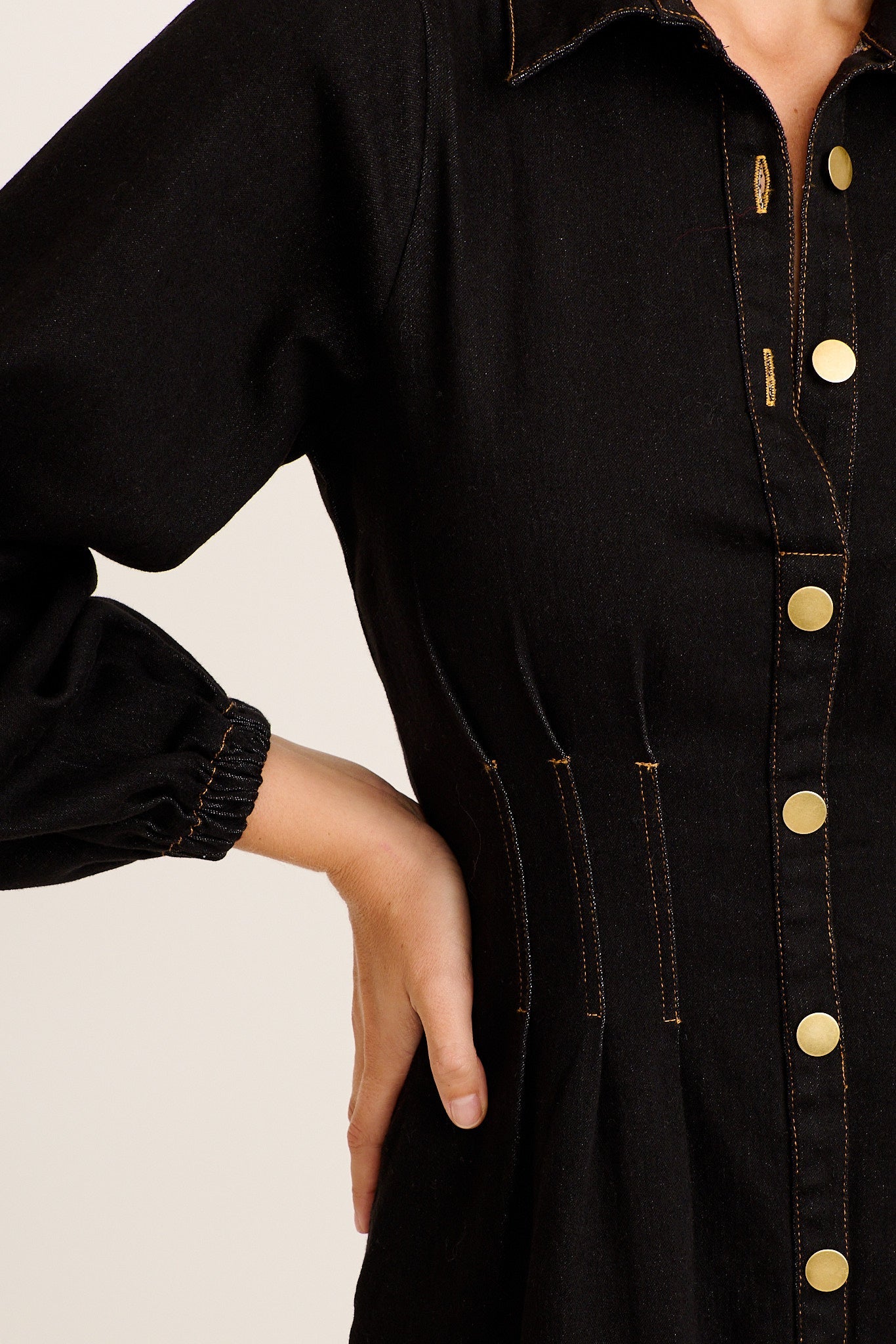 Avenue Maxi Dress in Black Denim
