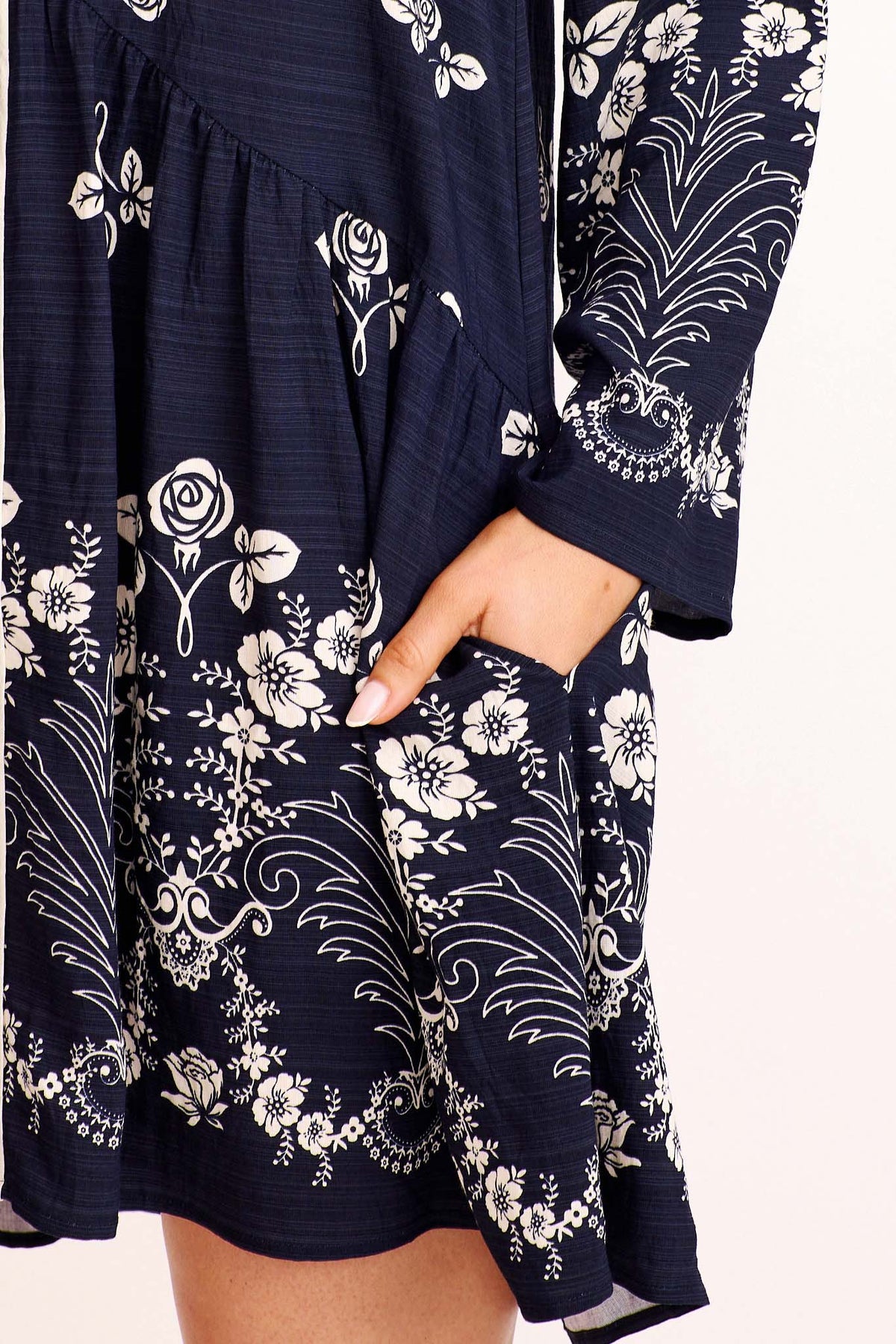 Cirelle Smock Dress in Navy Floral