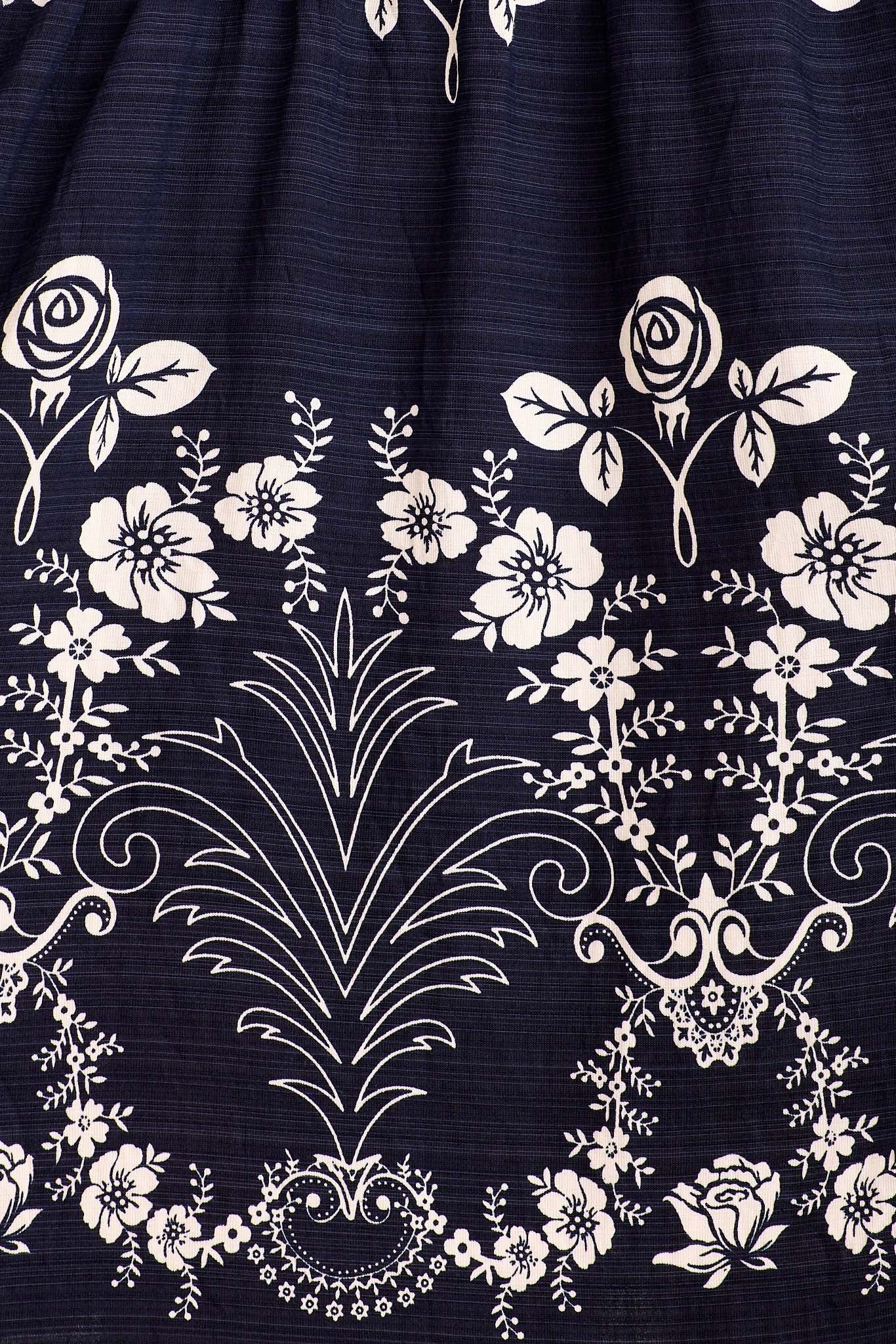 Cirelle Smock Dress in Navy Floral