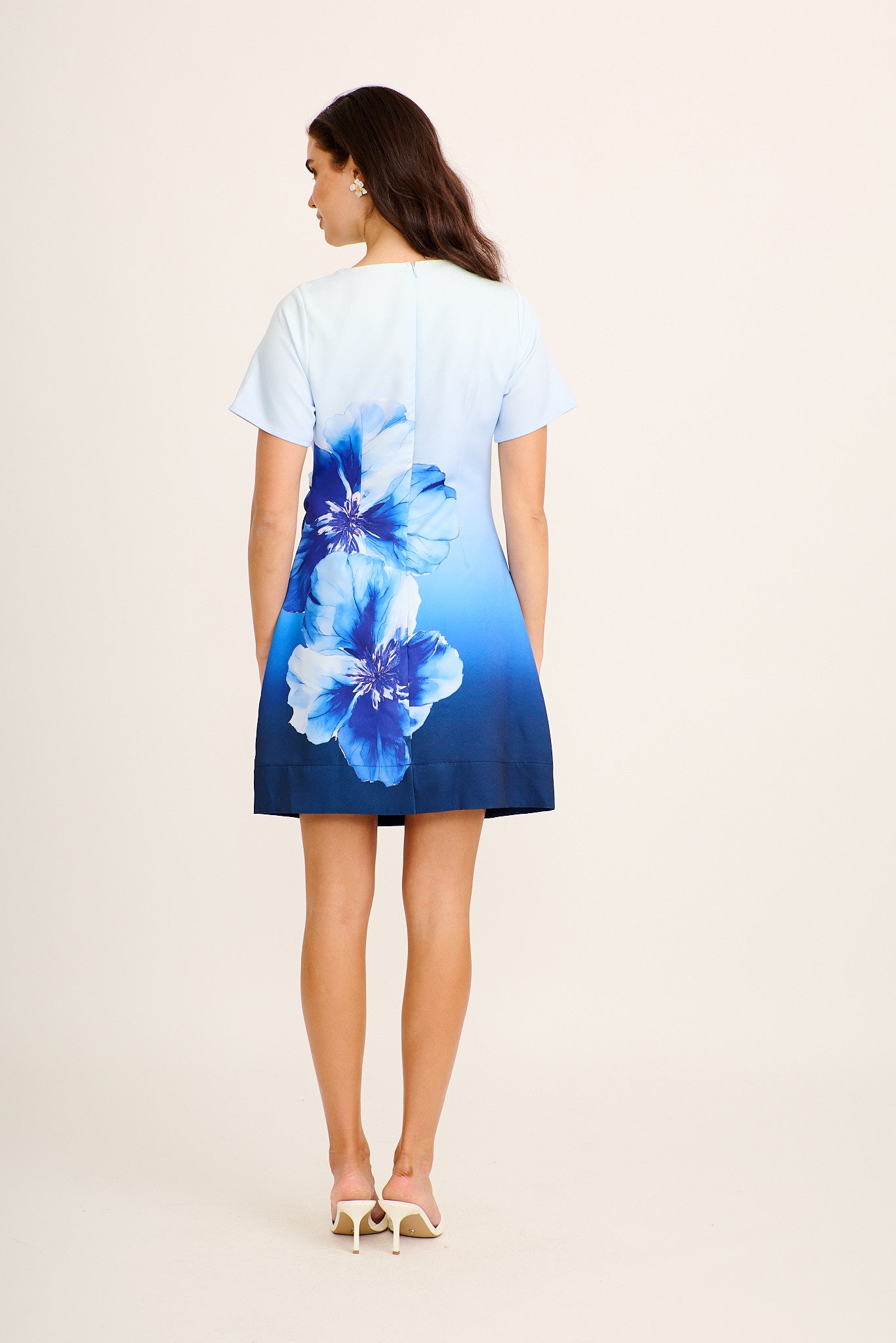 Carmen Dress in Blue Floral