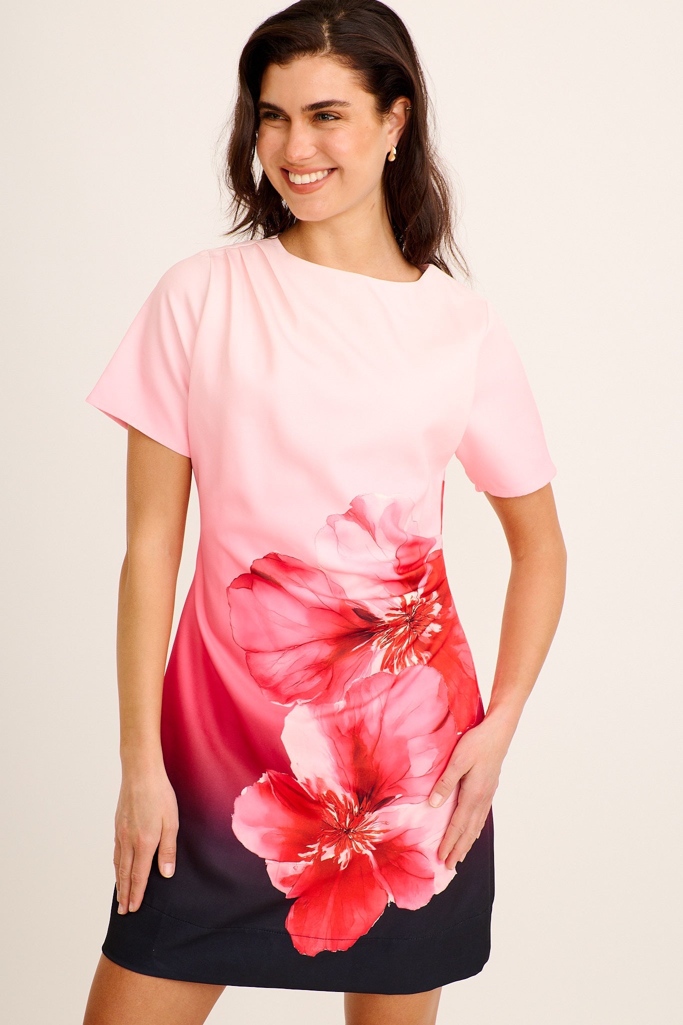 Carmen Dress in Pink Floral