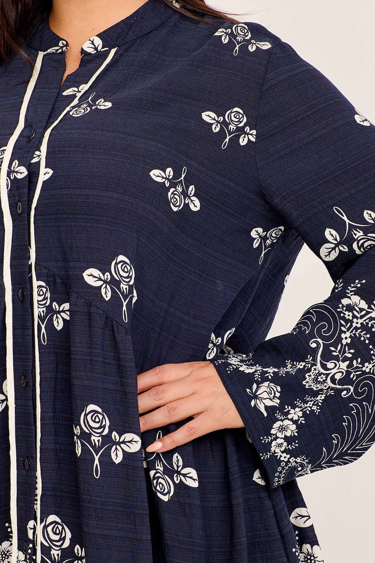 Cirelle Smock Dress in Navy Floral