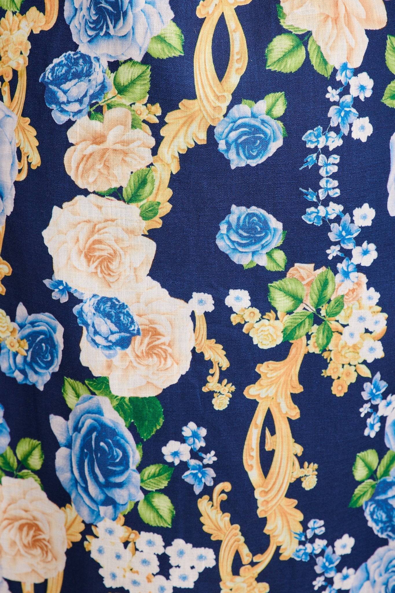 Capri Belle Midi Dress in Navy with Blue Floral