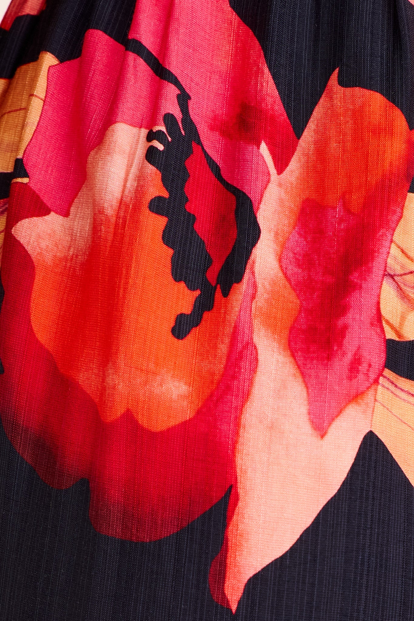 Carlo Maxi Dress in Navy with Pink Linen Blend