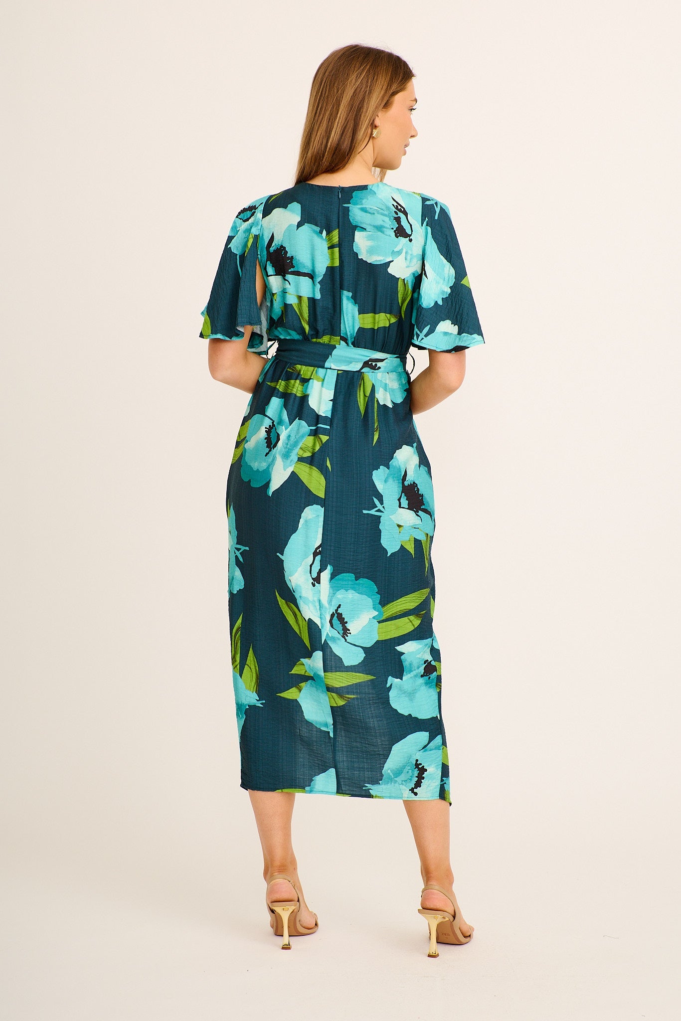Carlo Maxi Dress in Emerald Floral Linen Blend