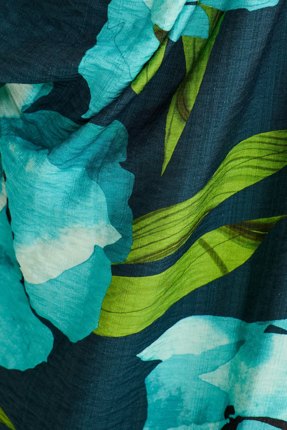 Carlo Maxi Dress in Emerald Floral Linen Blend