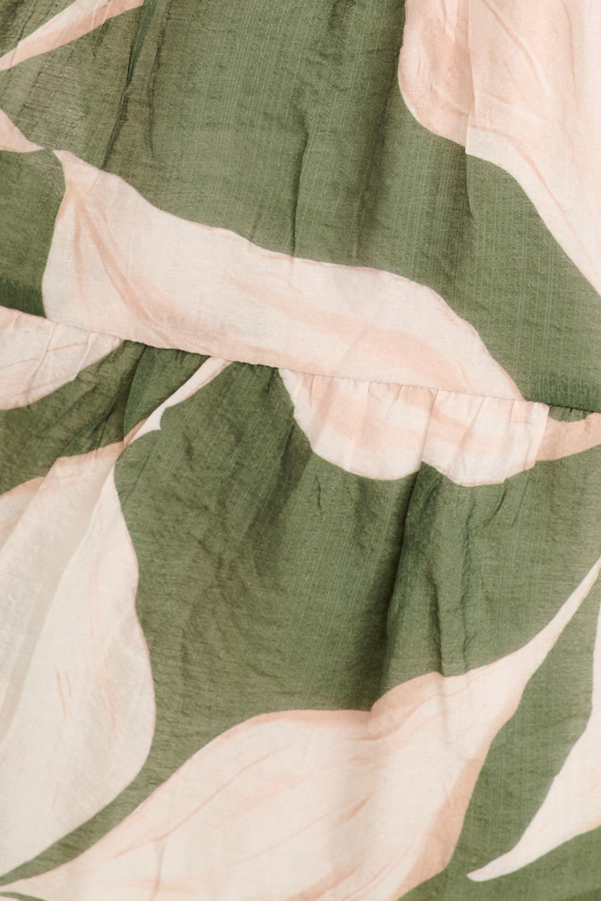 Ceyla Dress in Cream with Khaki Print