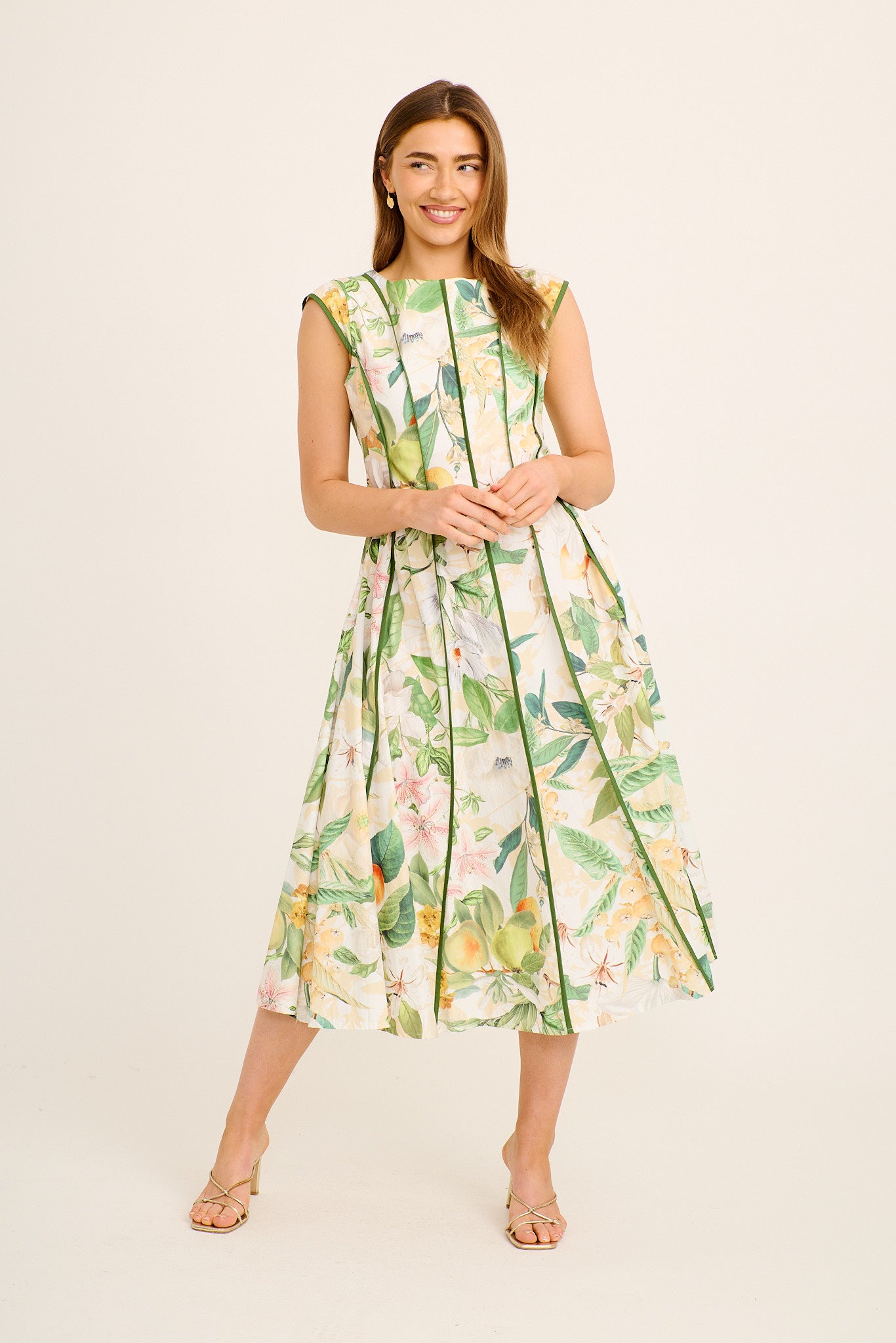 Botanica Midi Dress in Tropical Print Cotton