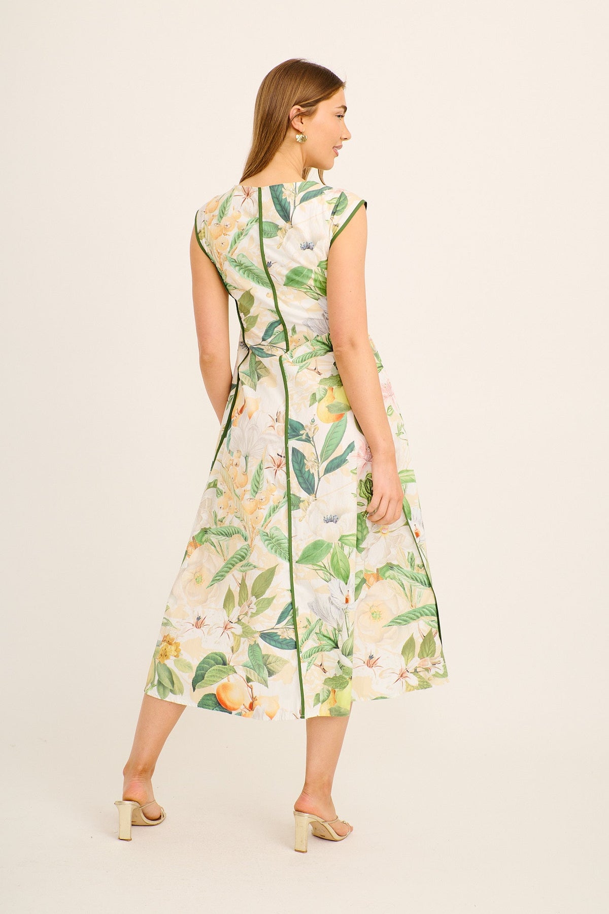 Botanica Midi Dress in Tropical Print Cotton