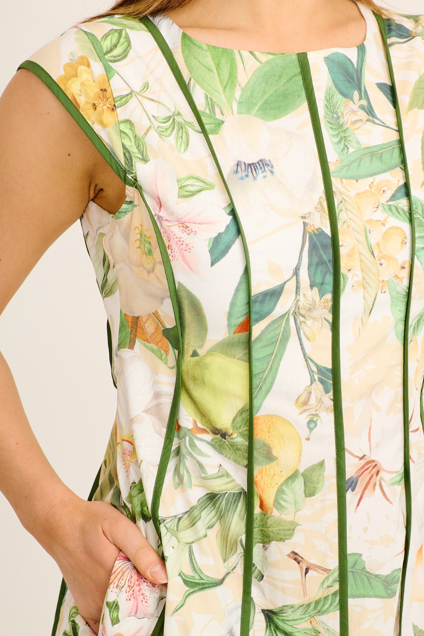 Botanica Midi Dress in Tropical Print Cotton