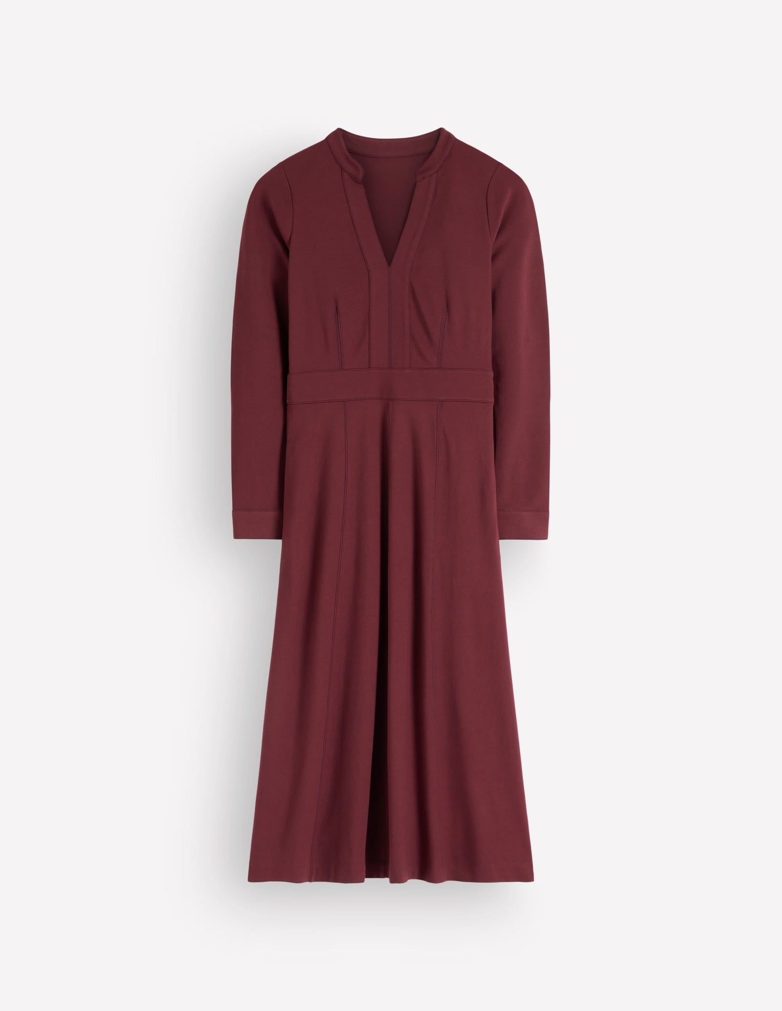 Alex Ponte Contrast Midi Dress-Chocolate Truffle