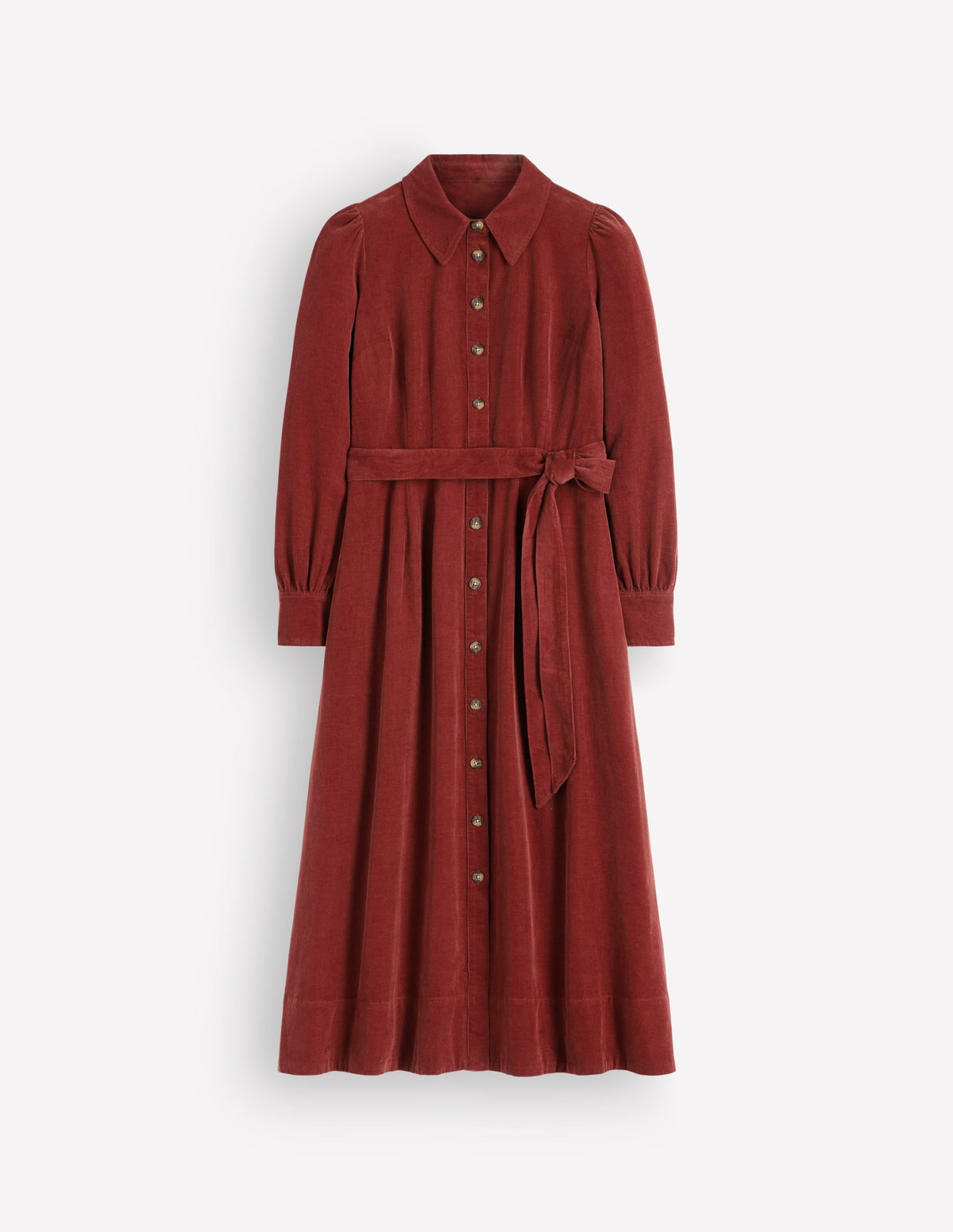 Maeve Cord Midi Shirt Dress-Spiced Apple
