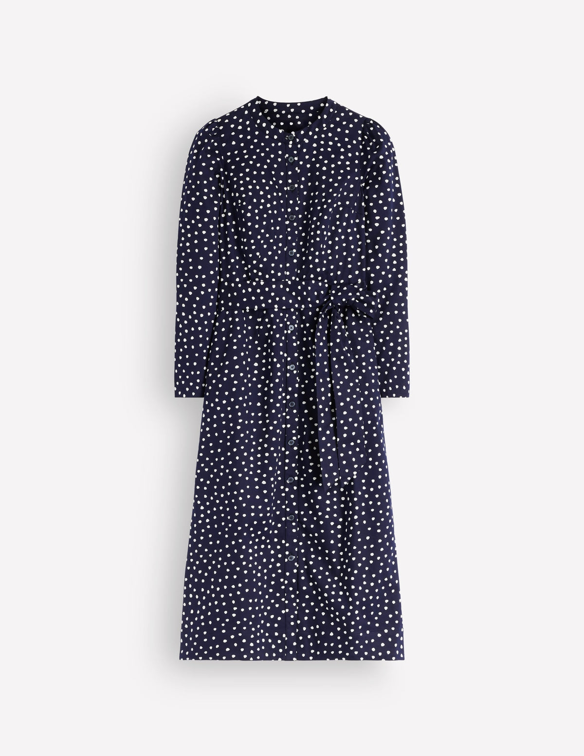 Louise Midi Shirt Dress-French Navy, Painted Dot