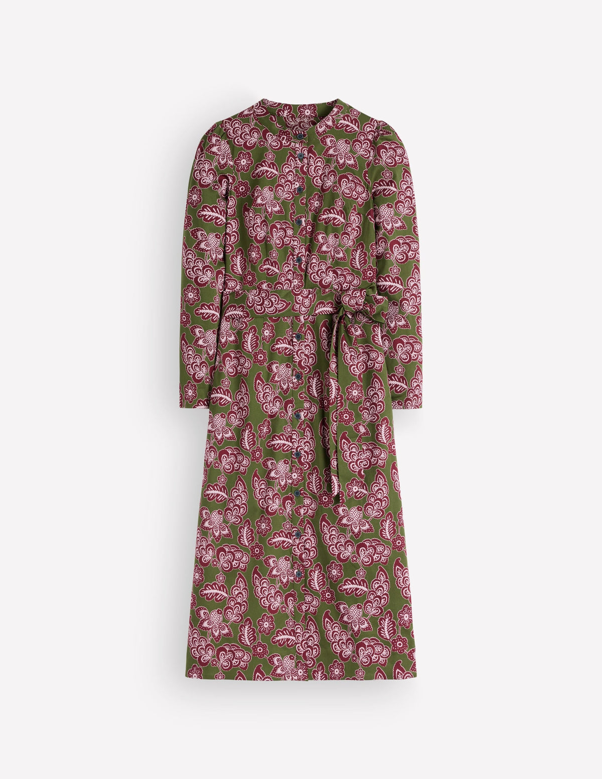 Louise Midi Shirt Dress-Forest Green, Tickled Meadows