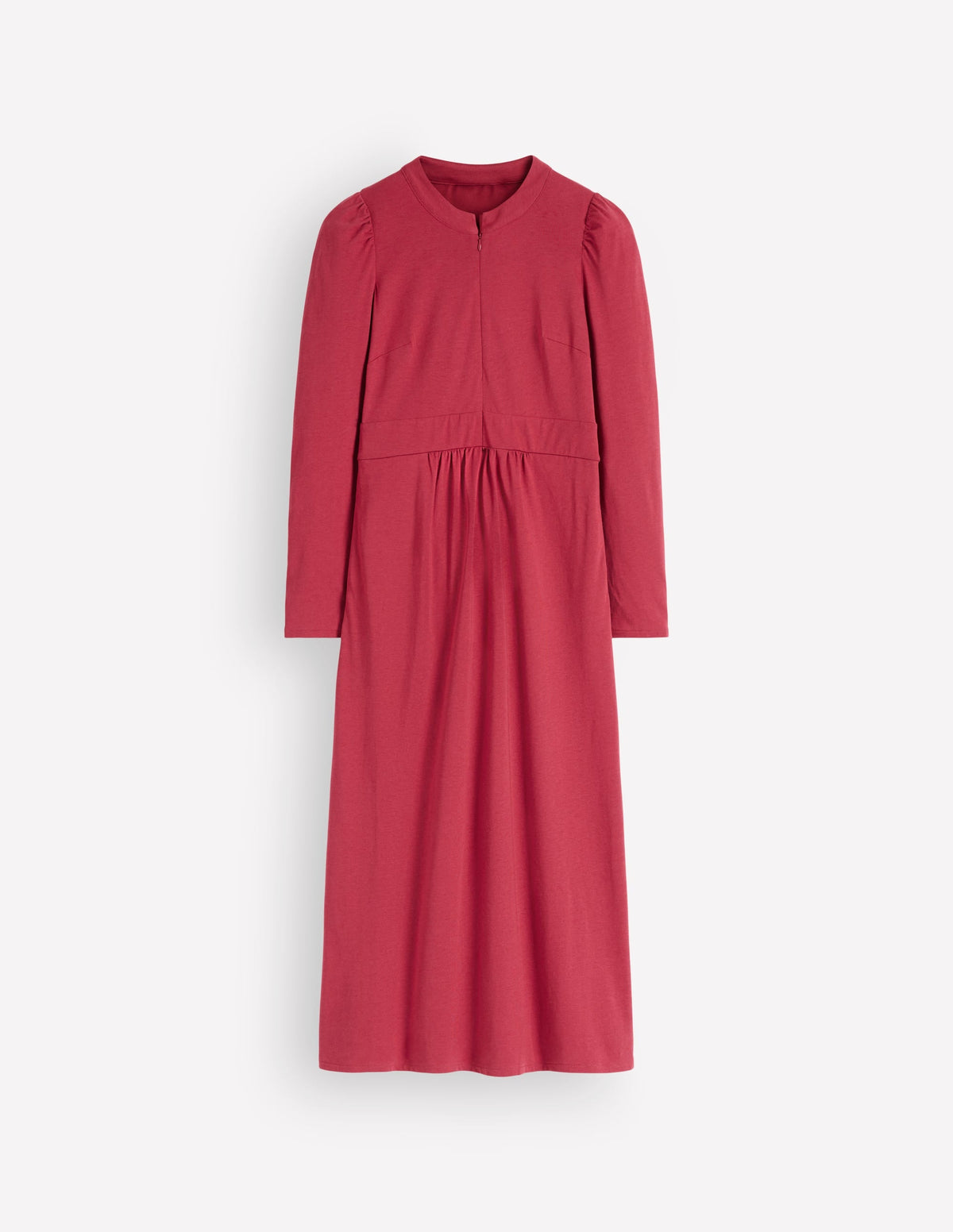 Hope Zip Detail Jersey Dress-Red Earth