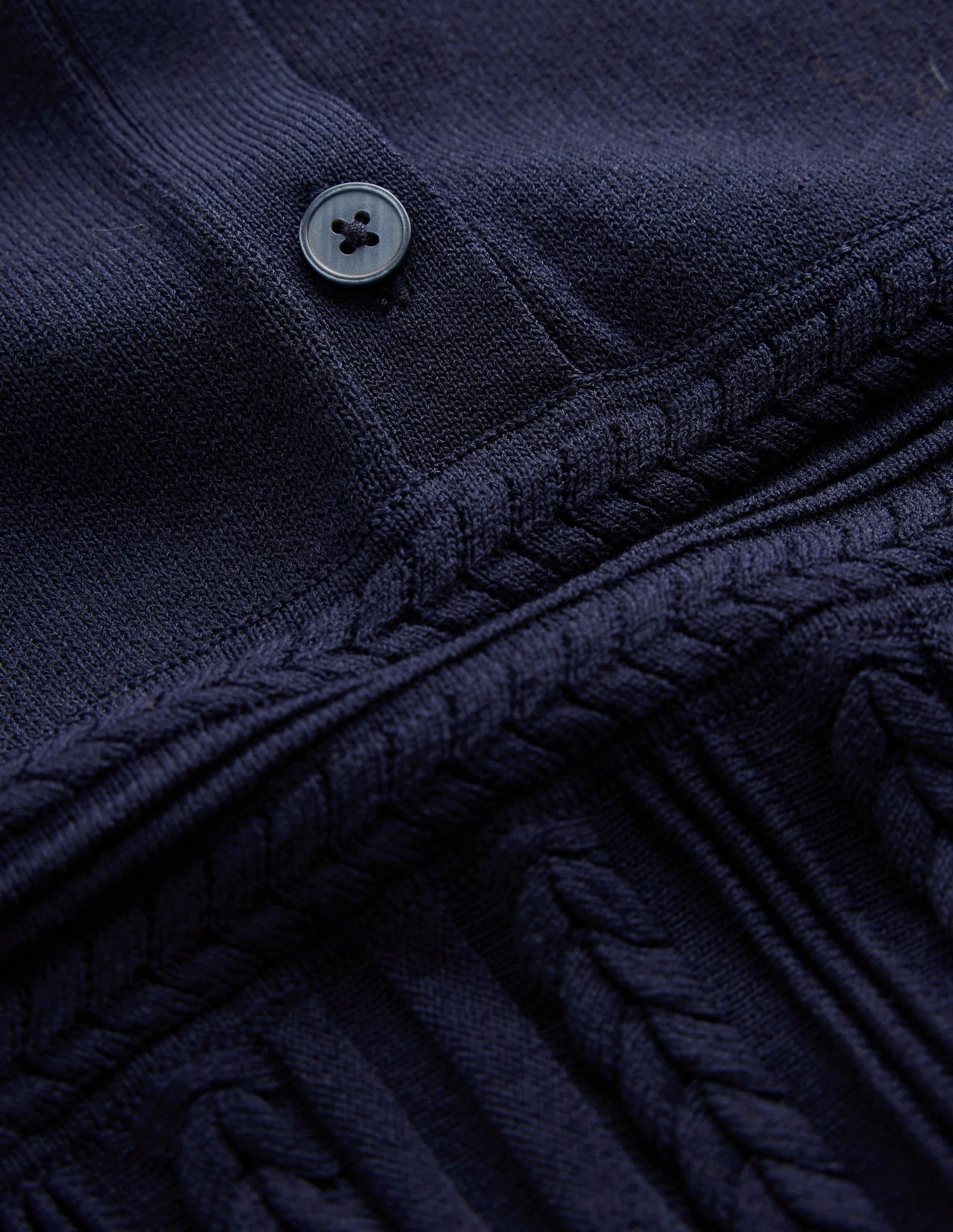 Cable Stitch Knitted Dress-Navy