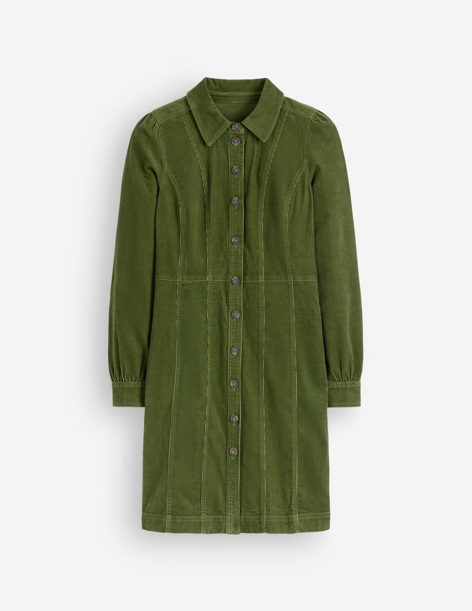 Rhoda Cord Short Dress-Forest Green