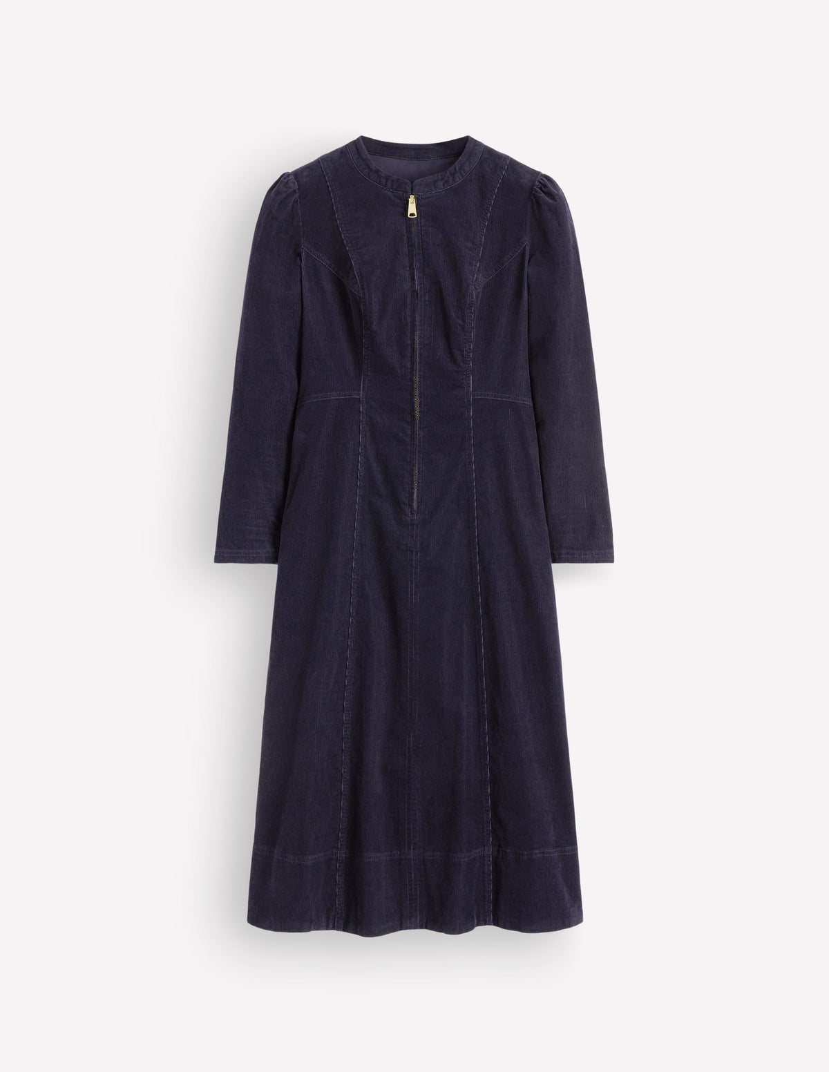 Una Cord Midi Dress-Navy