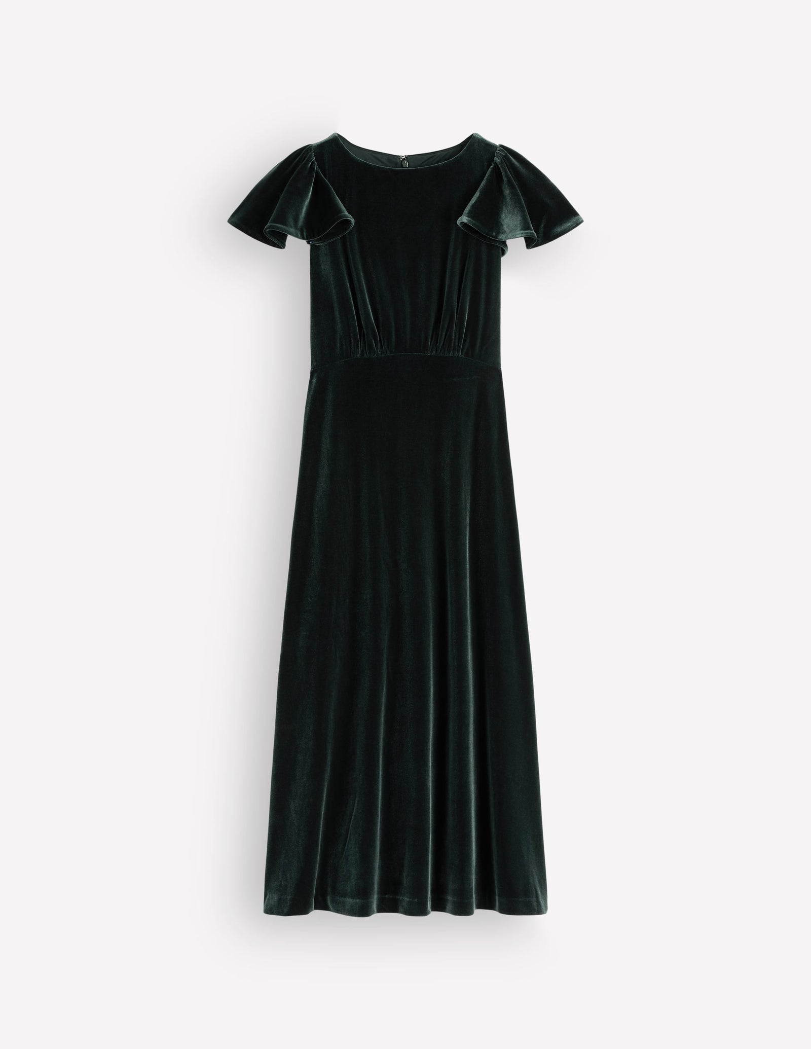 Draped Sleeve Velvet Dress-Scarab