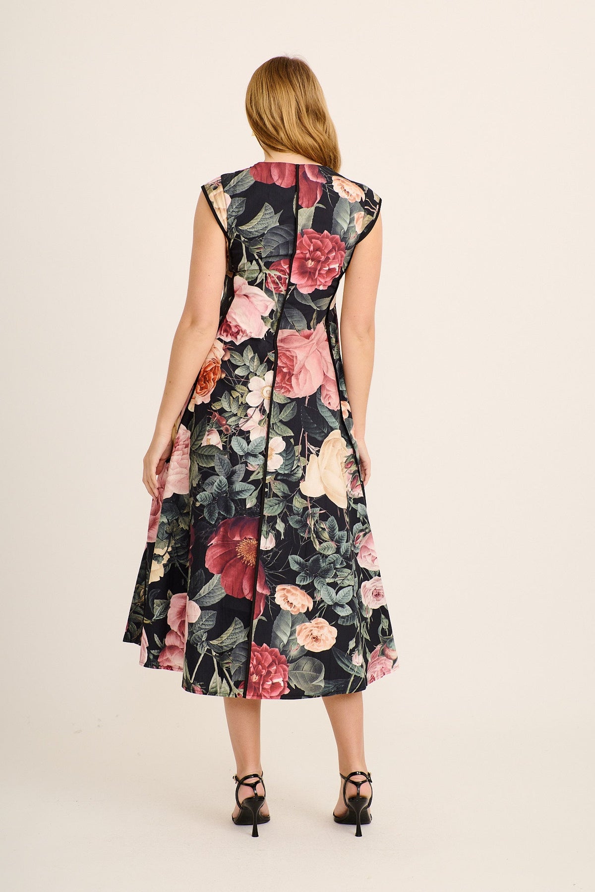 Botanica Maxi Dress in Black Floral Cotton