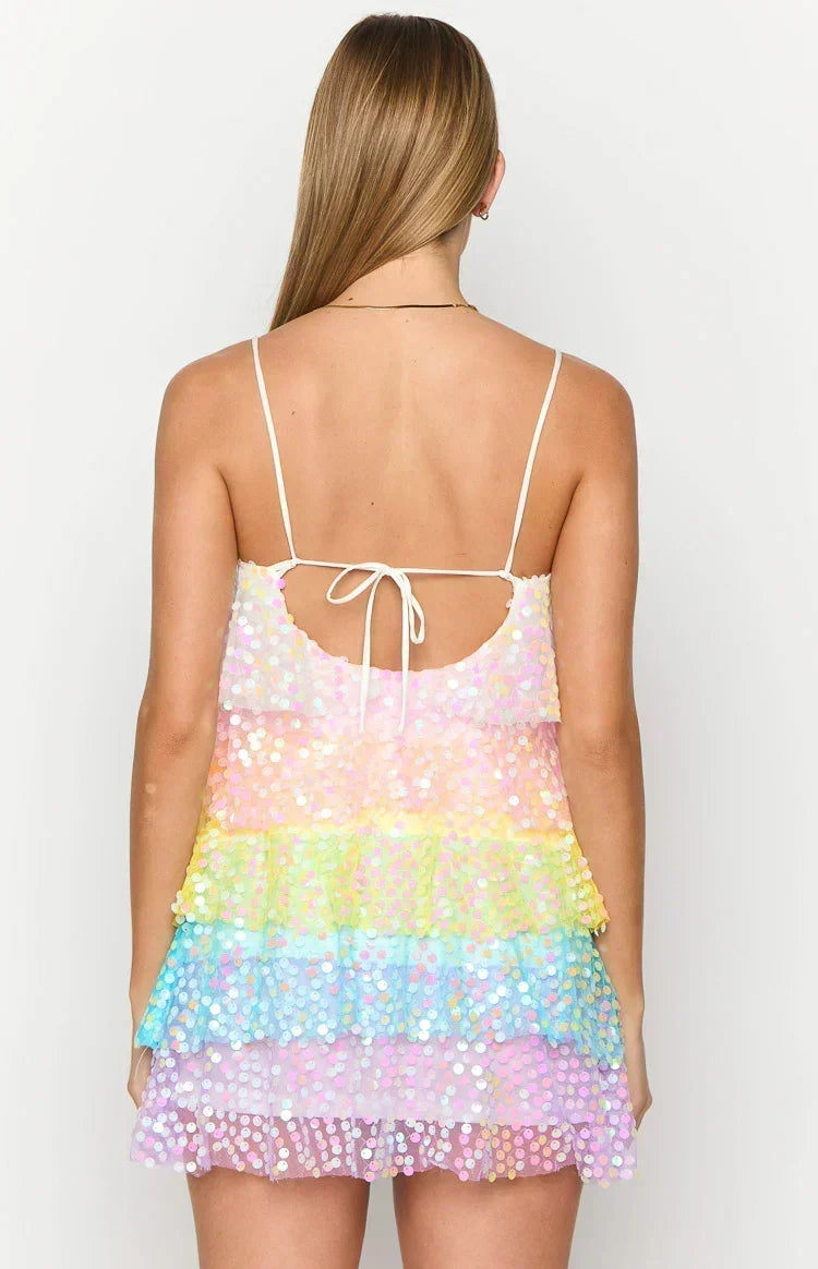 Darcy Rainbow Sparkle Mini Dress