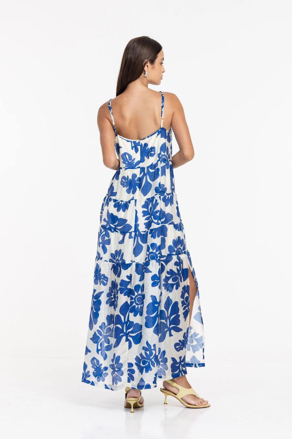 Carmen Cobalt Floral Print Strappy Maxi Dress