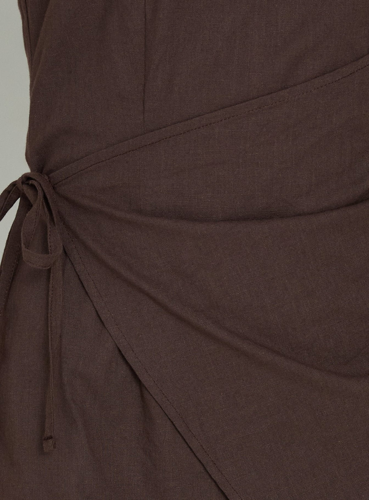 Noira Strapless Wrap Mini Dress Chocolate