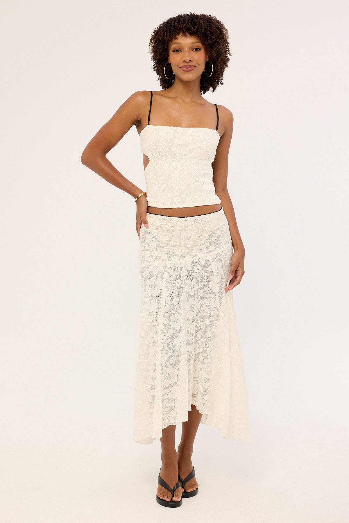 Jgr & Stn Myra Lace Maxi Skirt Antique White