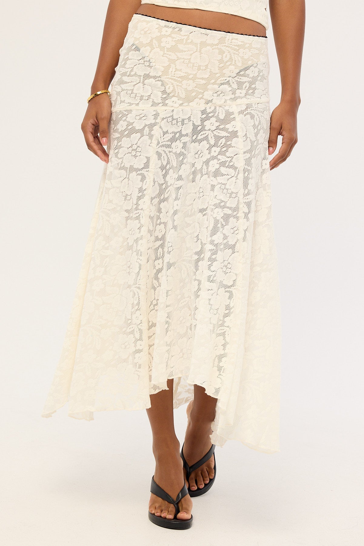 Jgr & Stn Myra Lace Maxi Skirt Antique White