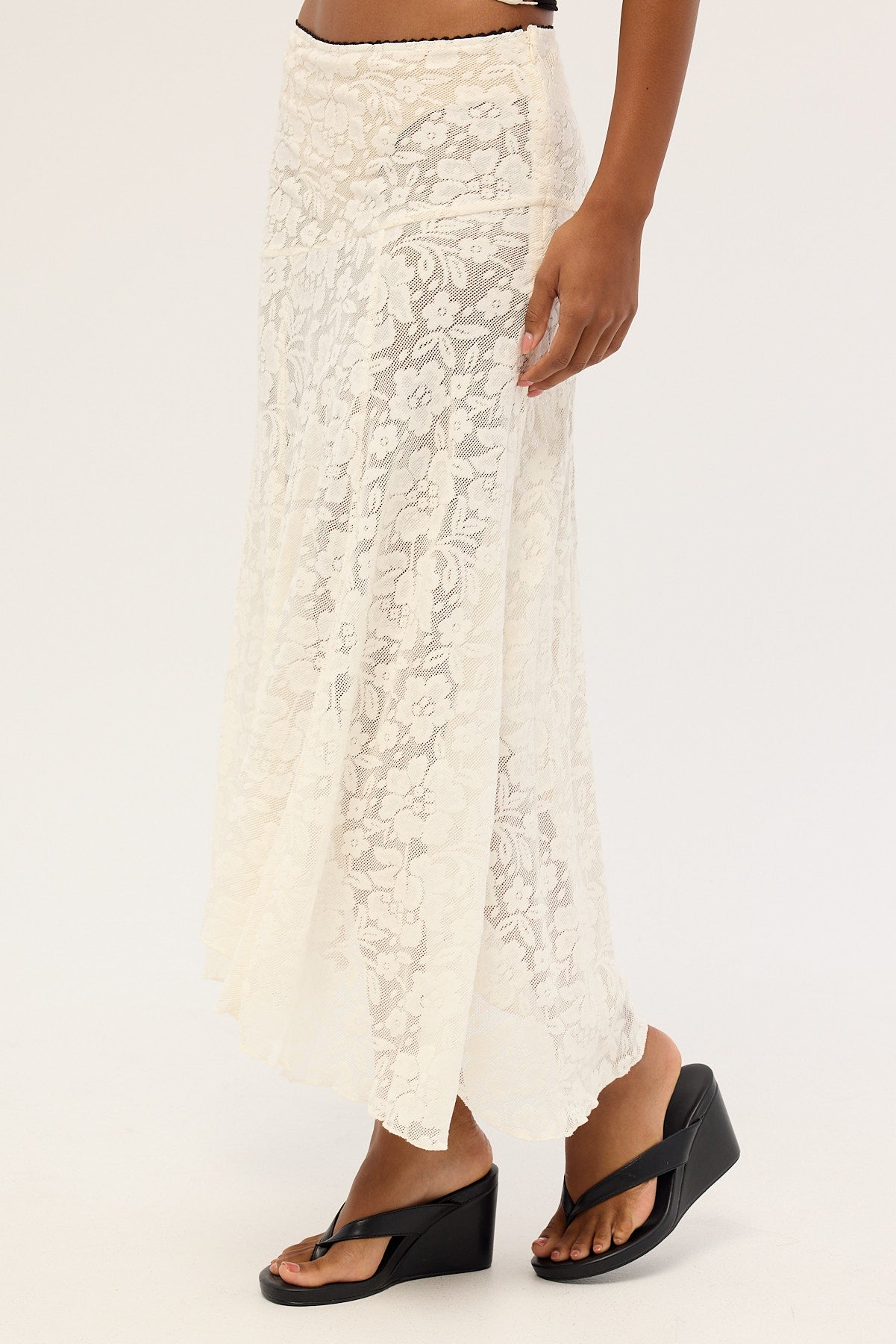 Jgr & Stn Myra Lace Maxi Skirt Antique White