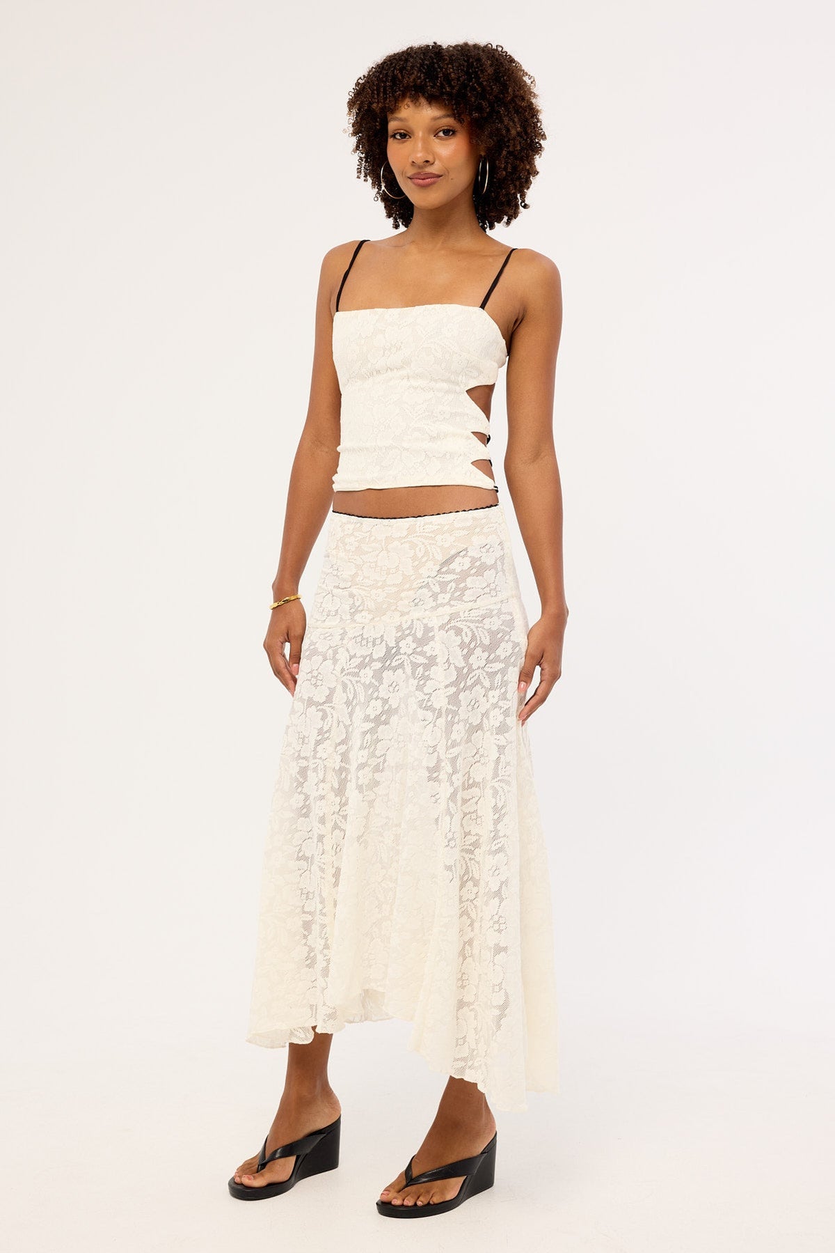 Jgr & Stn Myra Lace Maxi Skirt Antique White