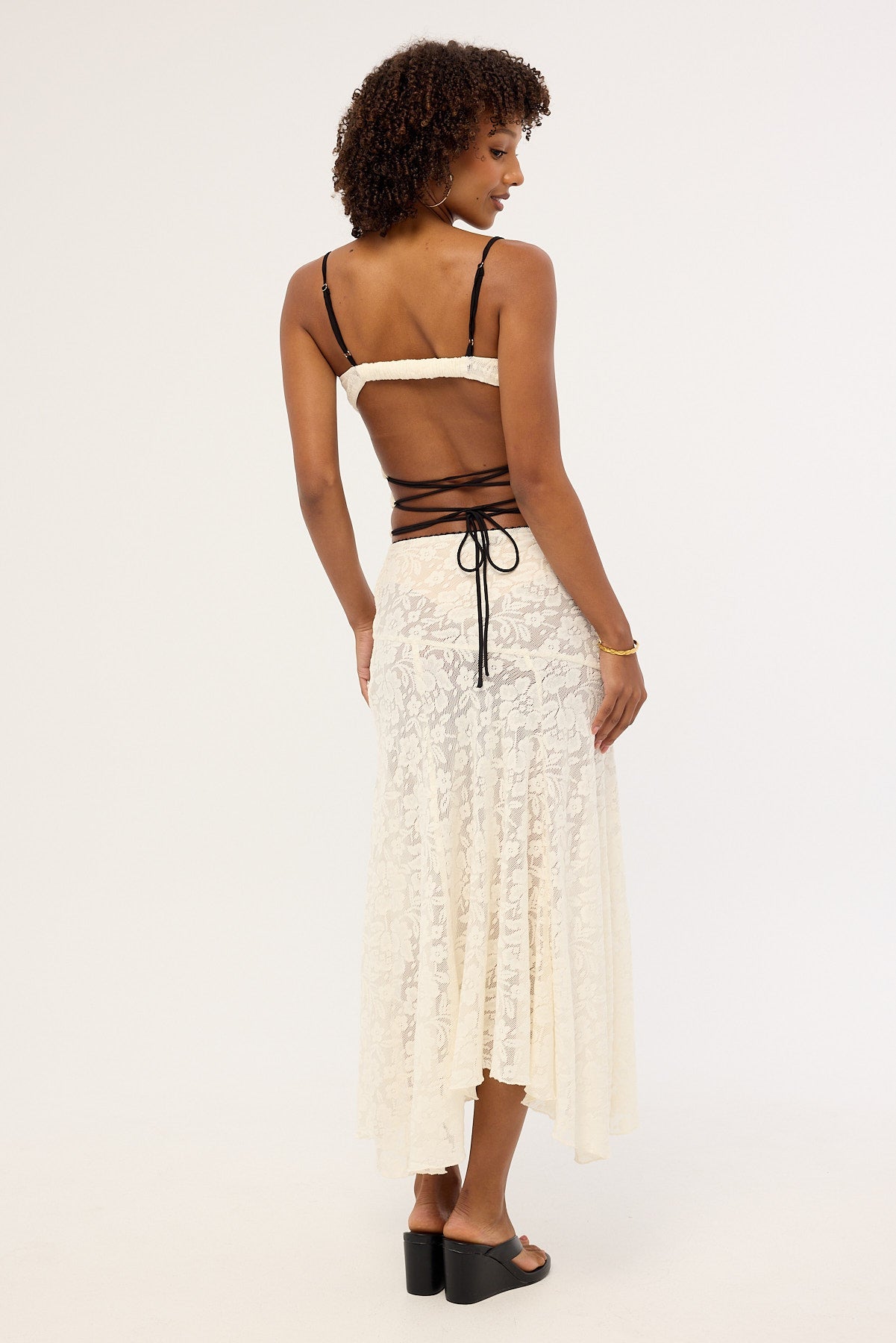 Jgr & Stn Myra Lace Maxi Skirt Antique White