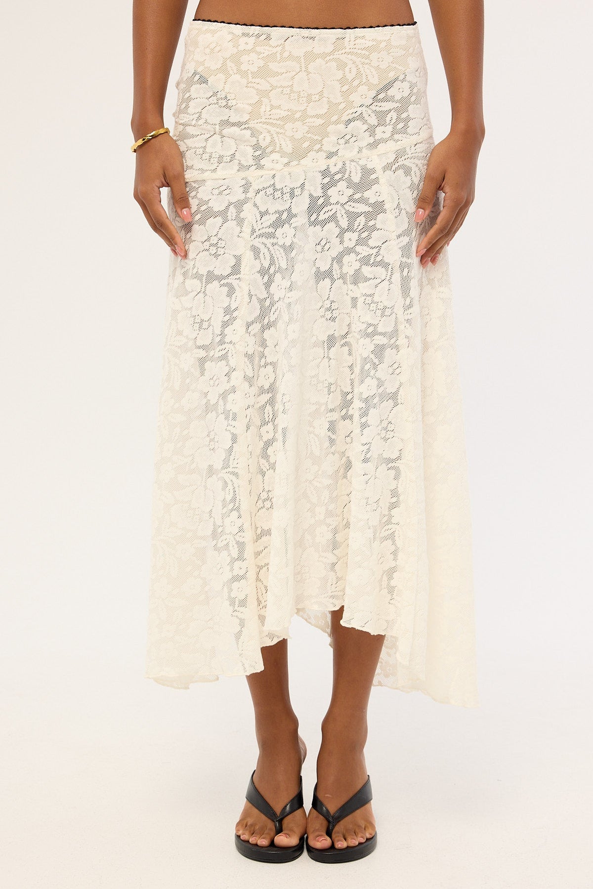 Jgr & Stn Myra Lace Maxi Skirt Antique White