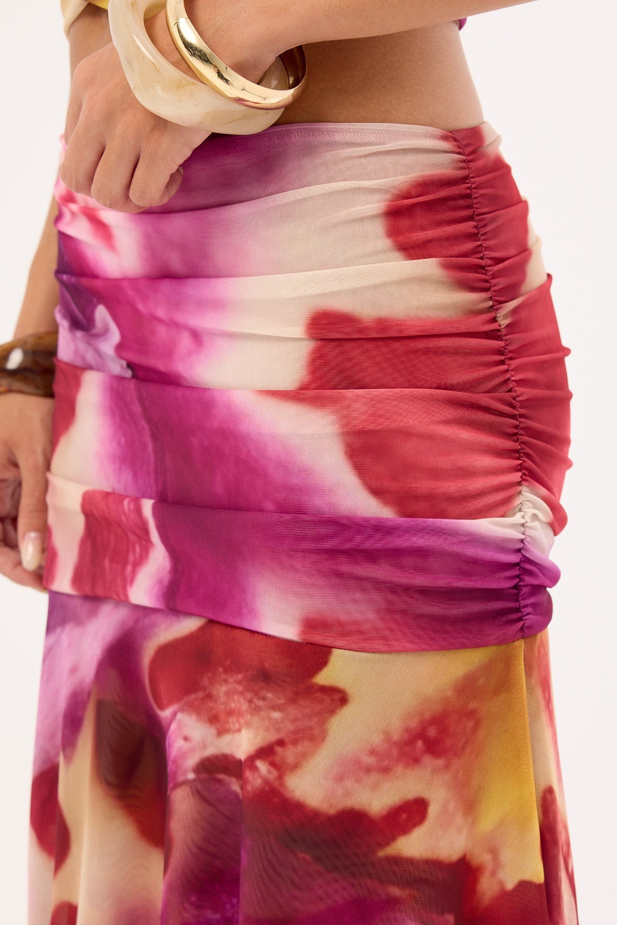 Feners Festa Tie Dye Midi Skirt Bloom