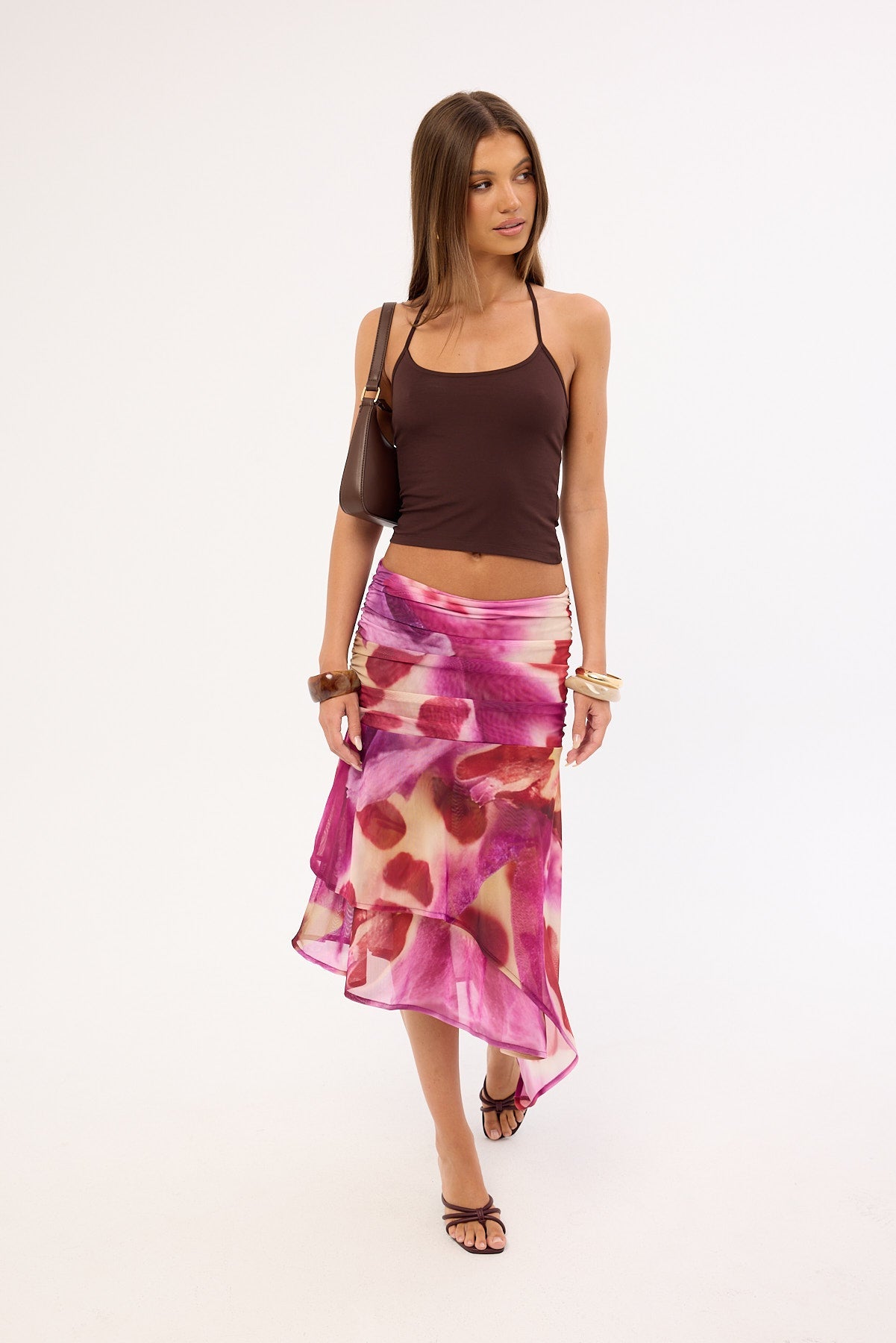 Feners Festa Tie Dye Midi Skirt Bloom
