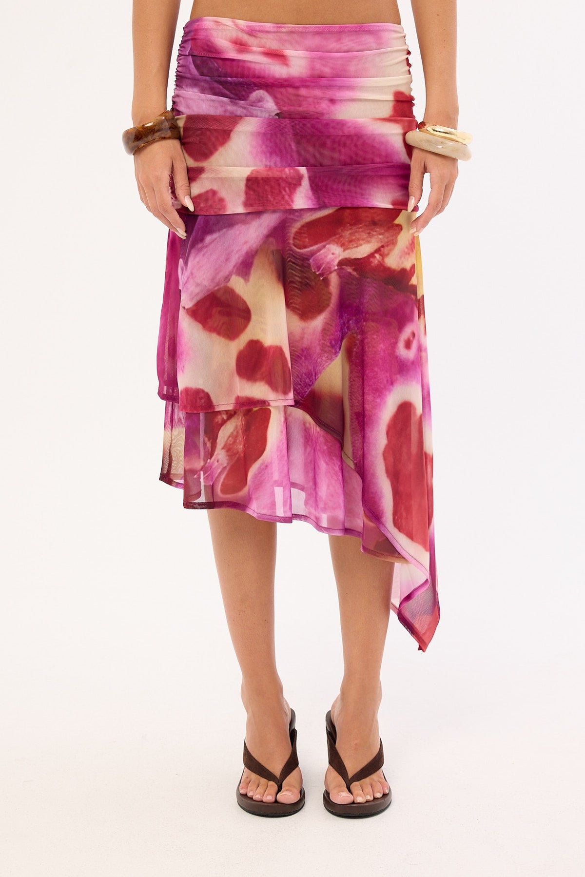 Feners Festa Tie Dye Midi Skirt Bloom
