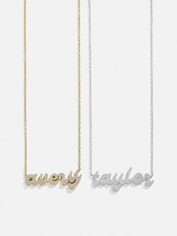 14K Gold Custom Nameplate Necklace - Luxe