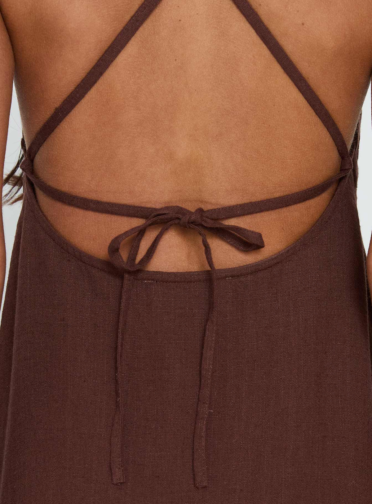 Solie Tie Back Maxi Dress Chocolate Petite