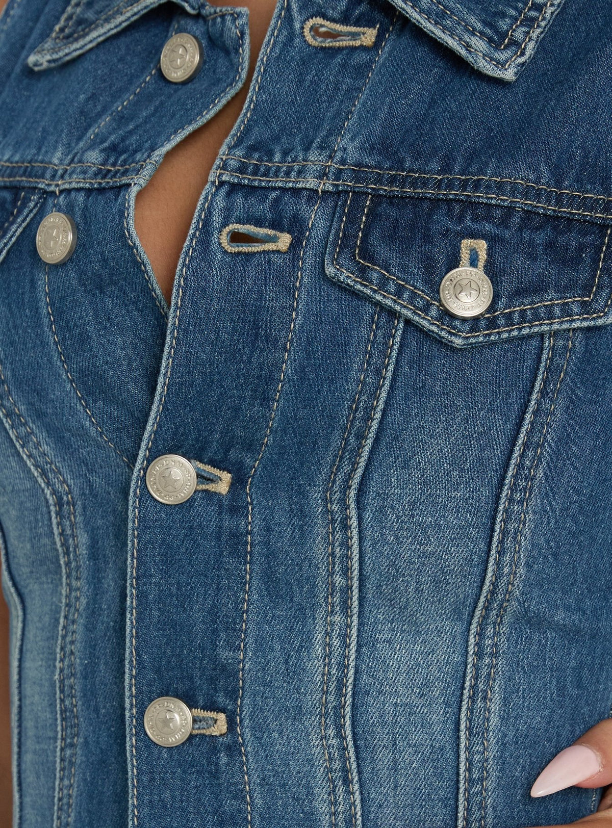 Divinitee Denim Button Down Mini Dress Blue