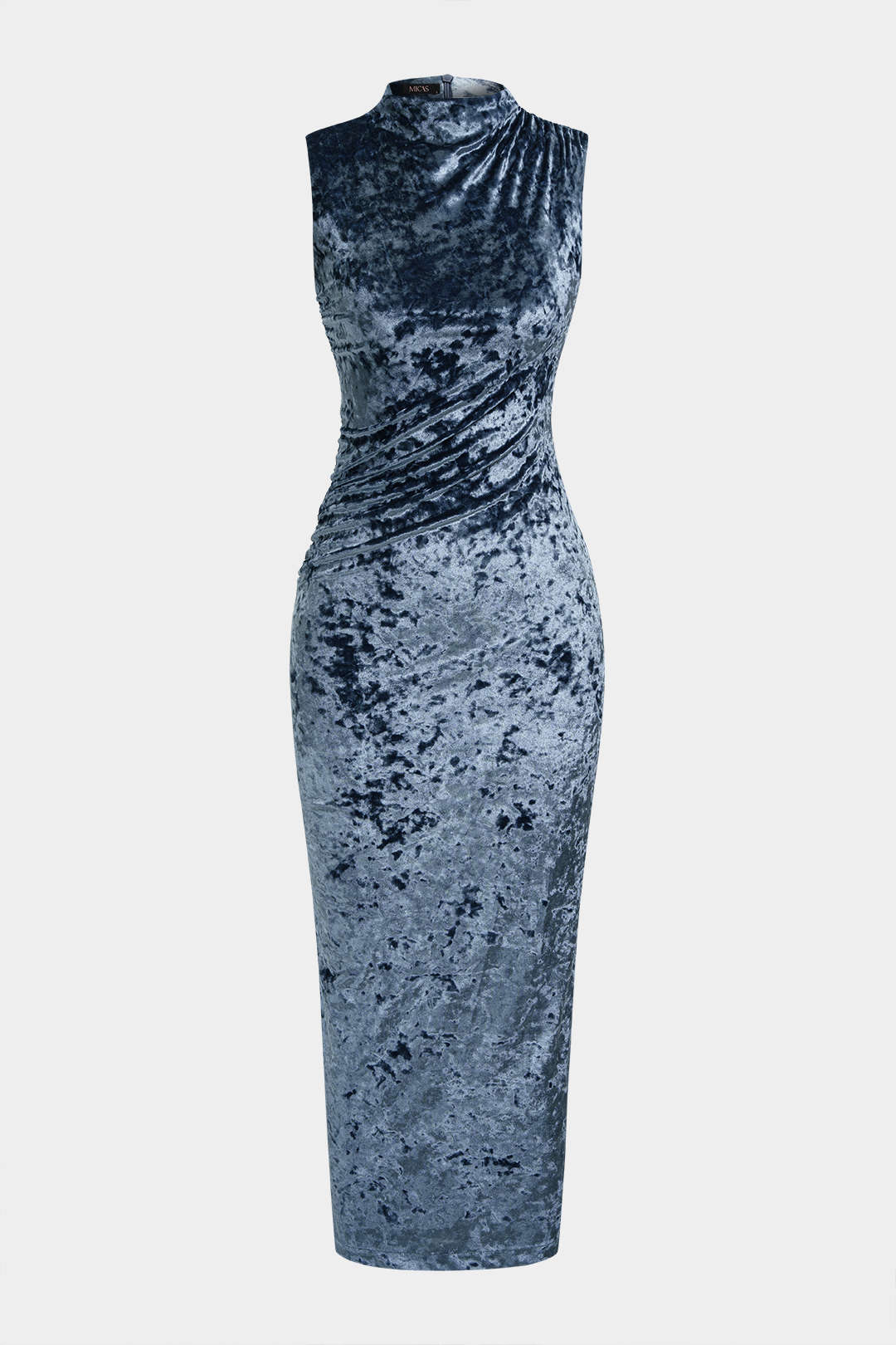 Velvet Ruched Sleeveless Maxi Dress