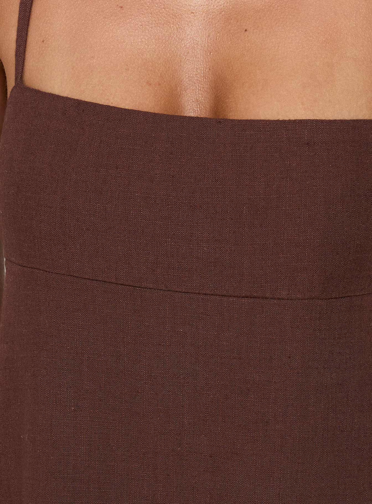 Solie Tie Back Maxi Dress Chocolate Petite
