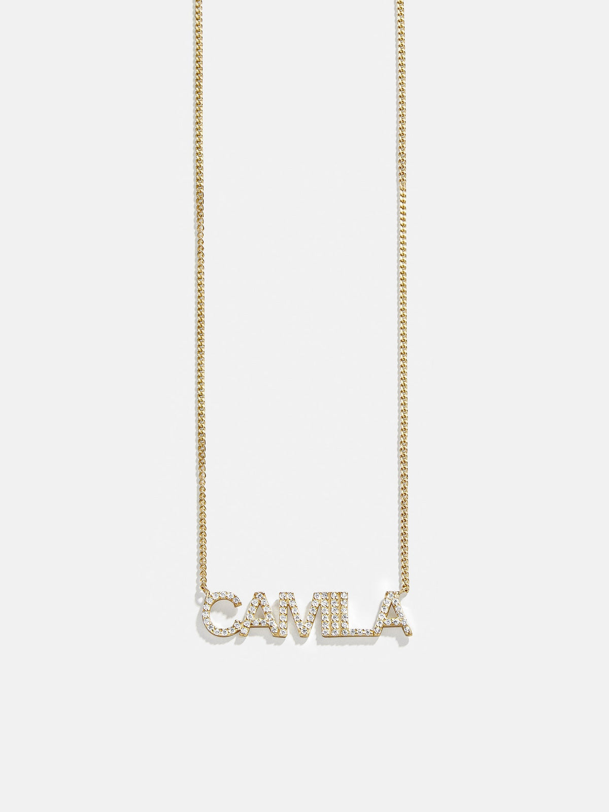 14K Gold Custom Nameplate Necklace - Block